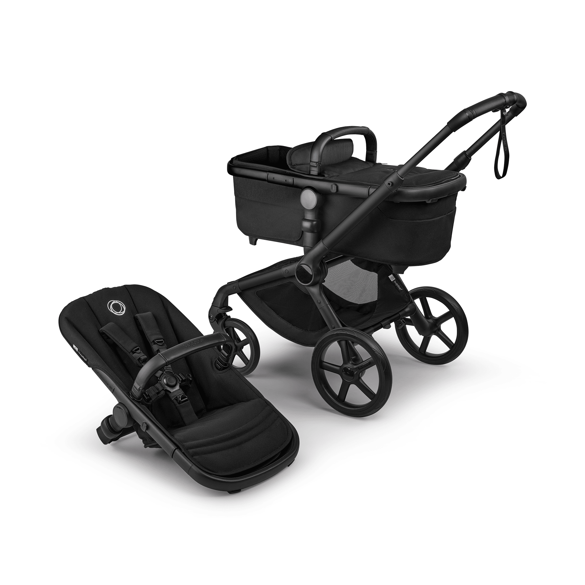 Kombi-Kinderwagen, bugaboo, Schwarz – Besonderheit: hochwertiges Gestell