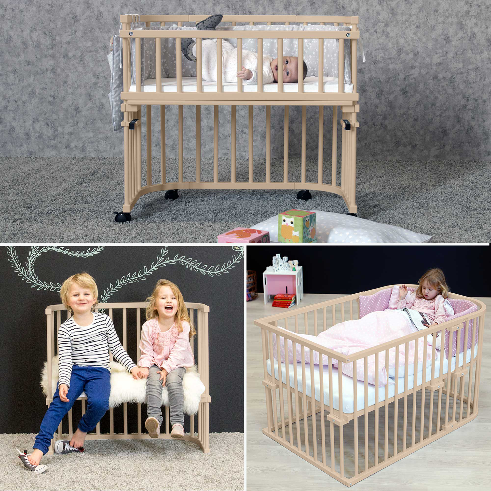 Beistellbetten, babybay, Beige – Produktansicht