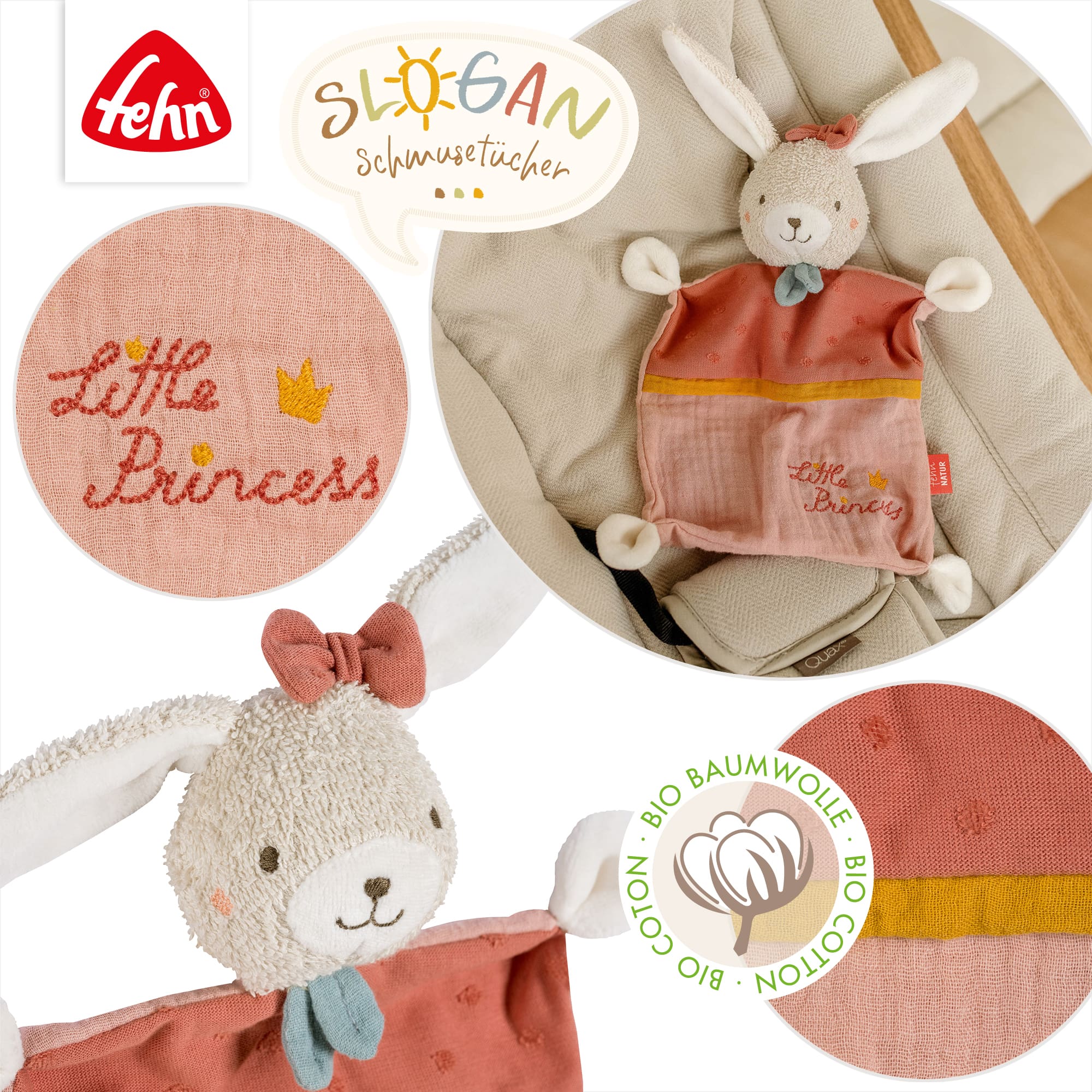 Schmusetücher, fehn, Pink – Produktansicht