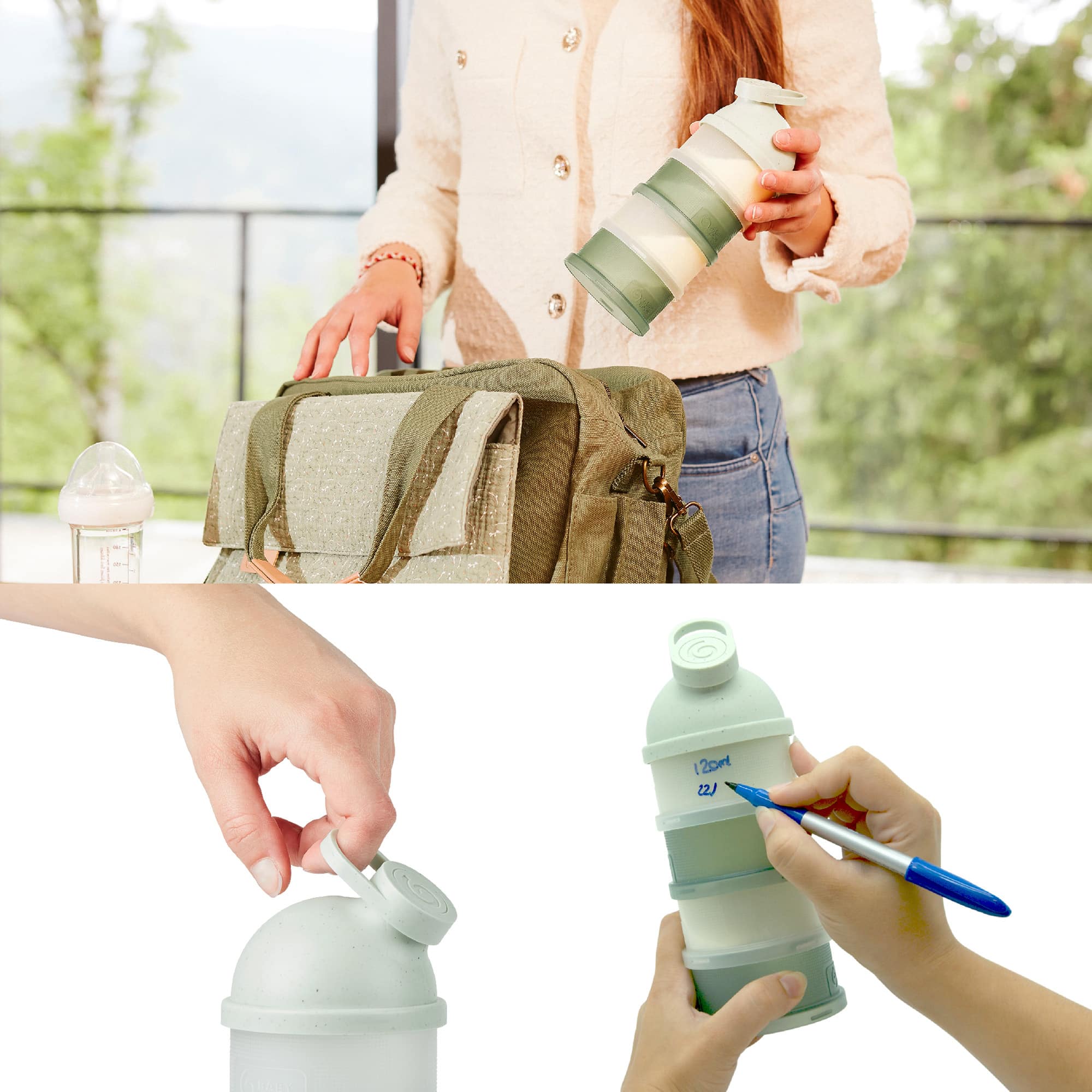 Milchpulver Portionierer, babymoov, Grün – Produktansicht