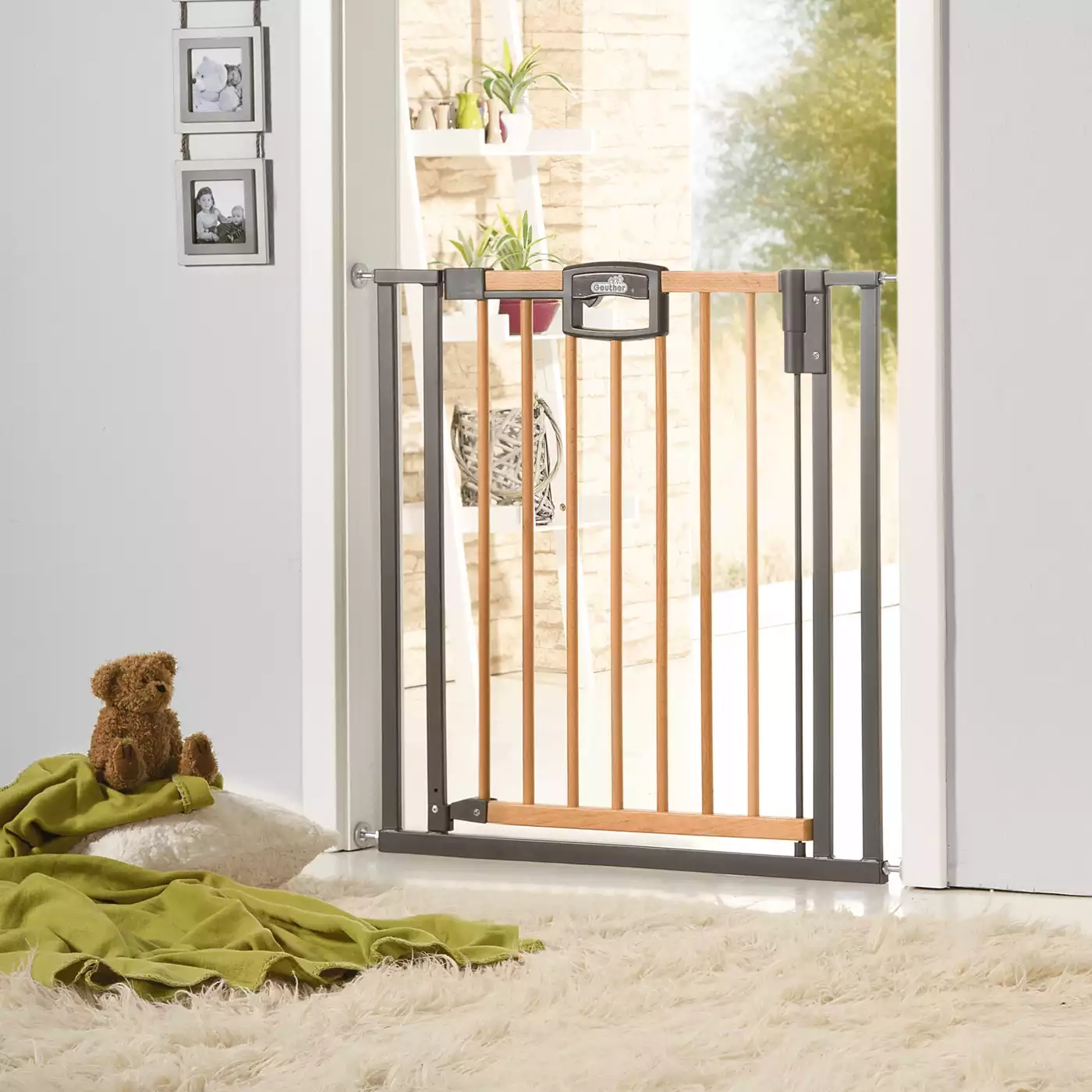 Tür- & Treppenschutzgitter, Geuther, Grau – Besonderheit: verstellbar von ca. 68 – 76 cm