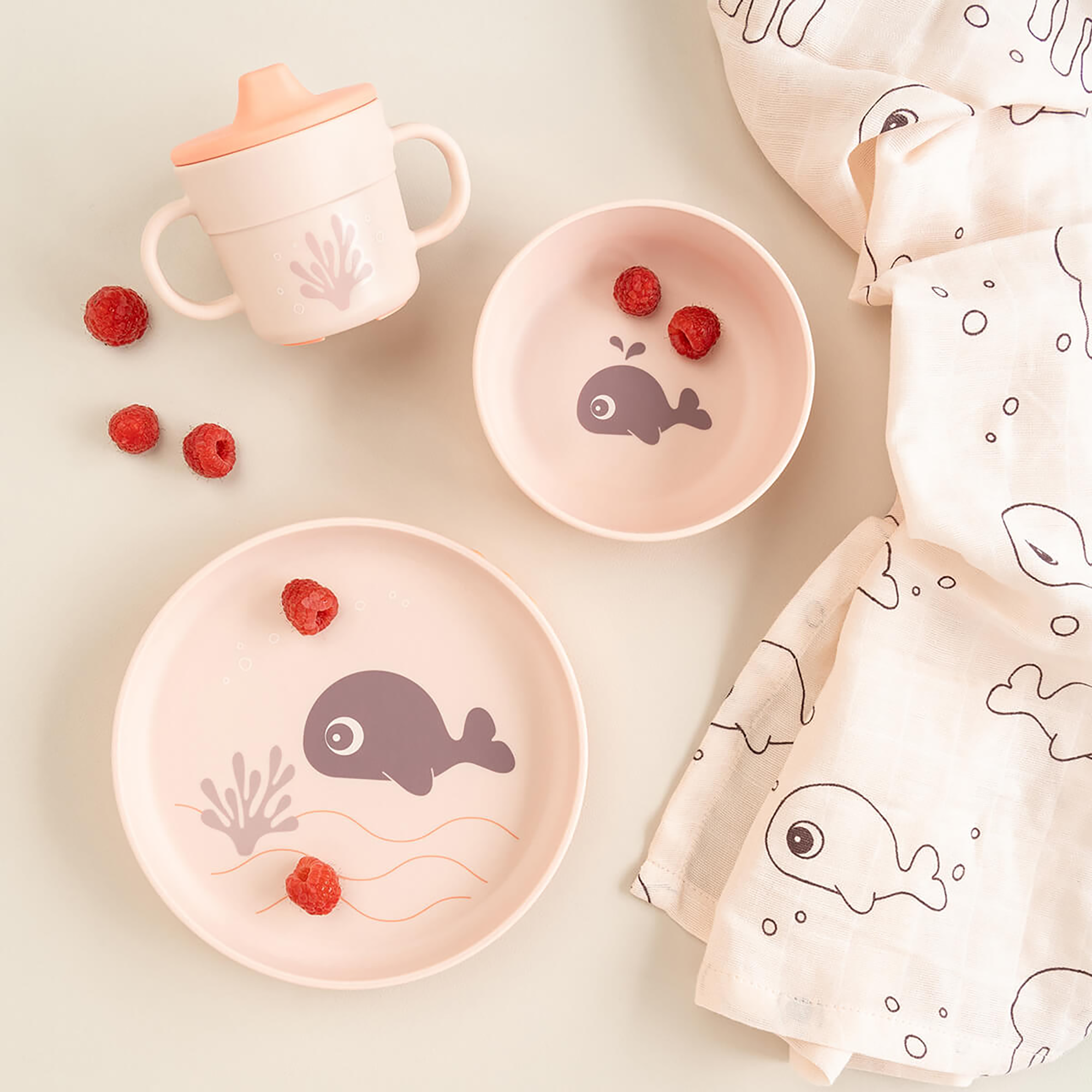 Kinderteller, done by deer, Pink – Produktansicht