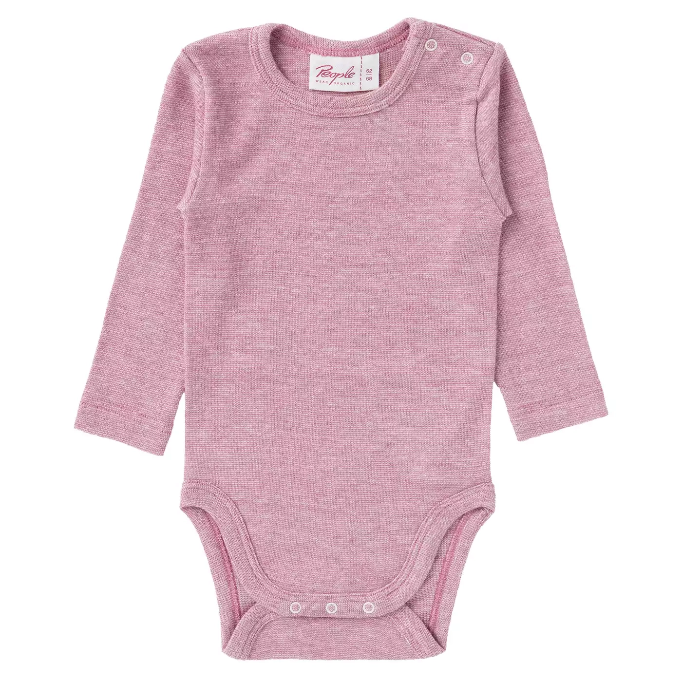 Langarmbodys, People Wear Organic, Pink – Produktansicht