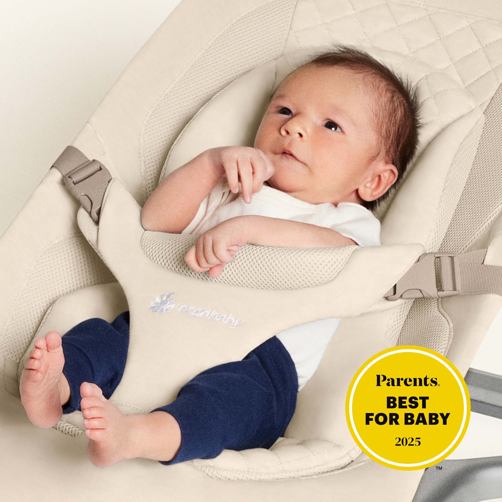 Wippen, ERGObaby, Beige – Besonderheit: Branchenführende ergonomische Unterstützung von Kopf bis Hüfte