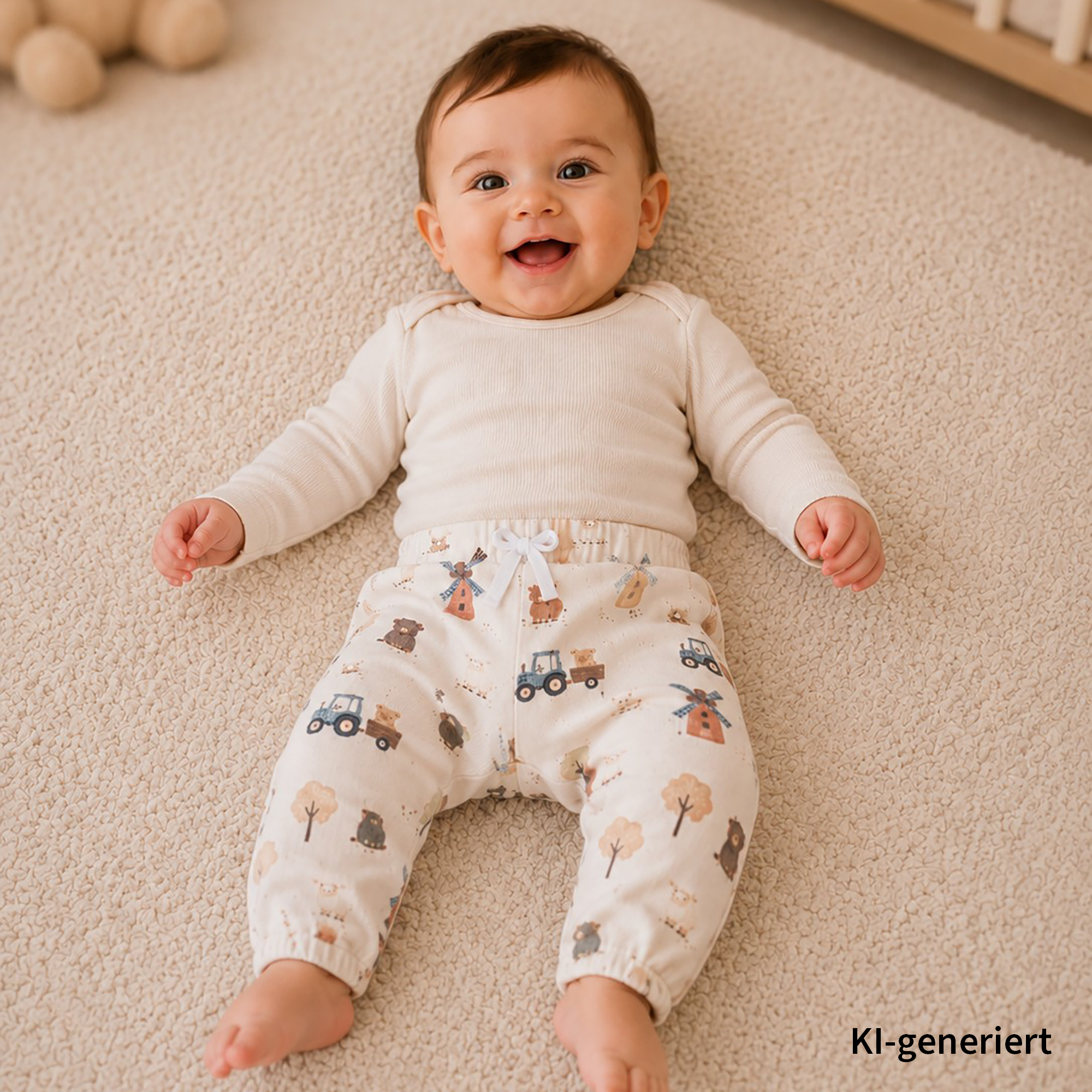 Jogginghosen, LITTLE, Weiß – Besonderheit: aus 80% Baumwolle