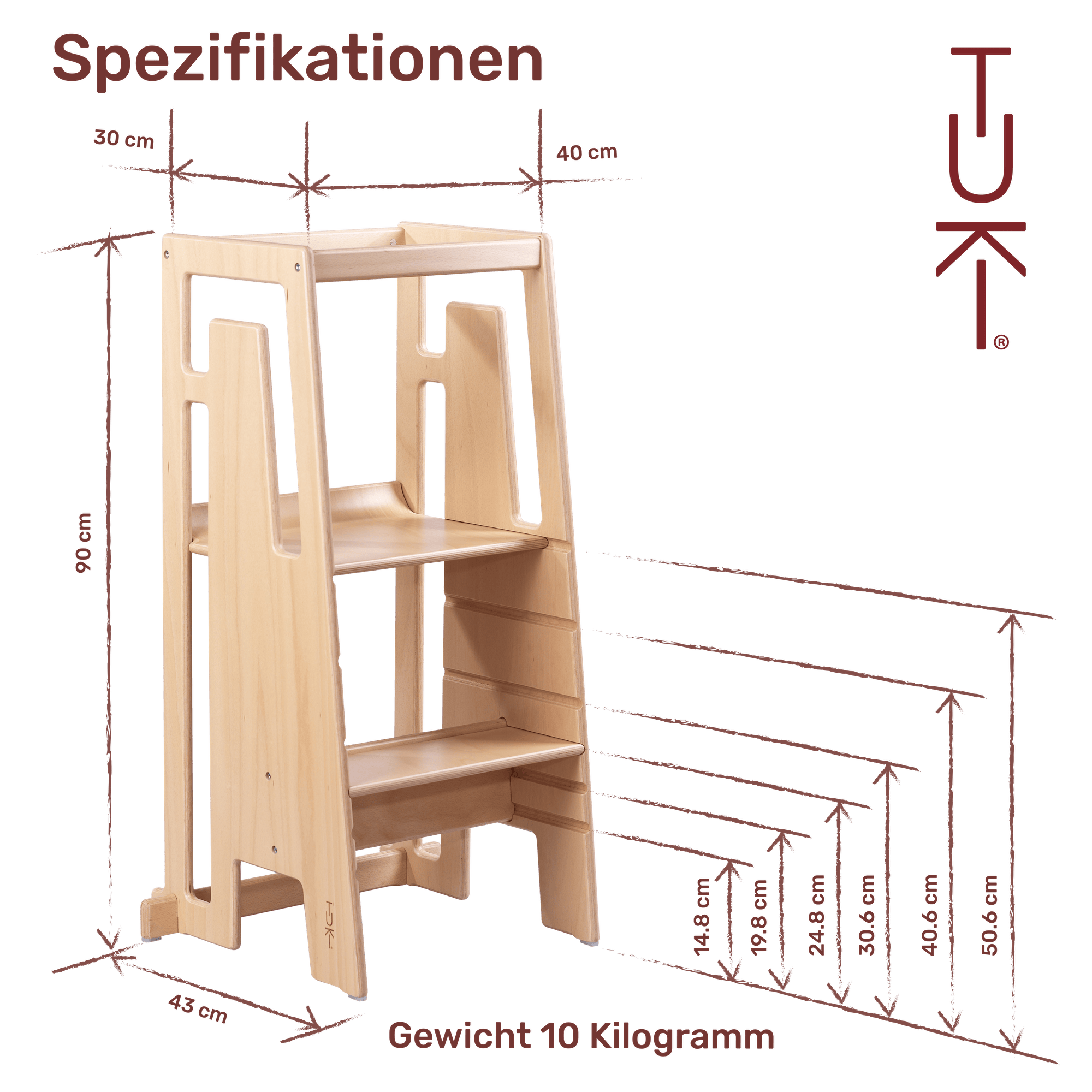 Lerntürme, TUKI, Weiß – Produktansicht