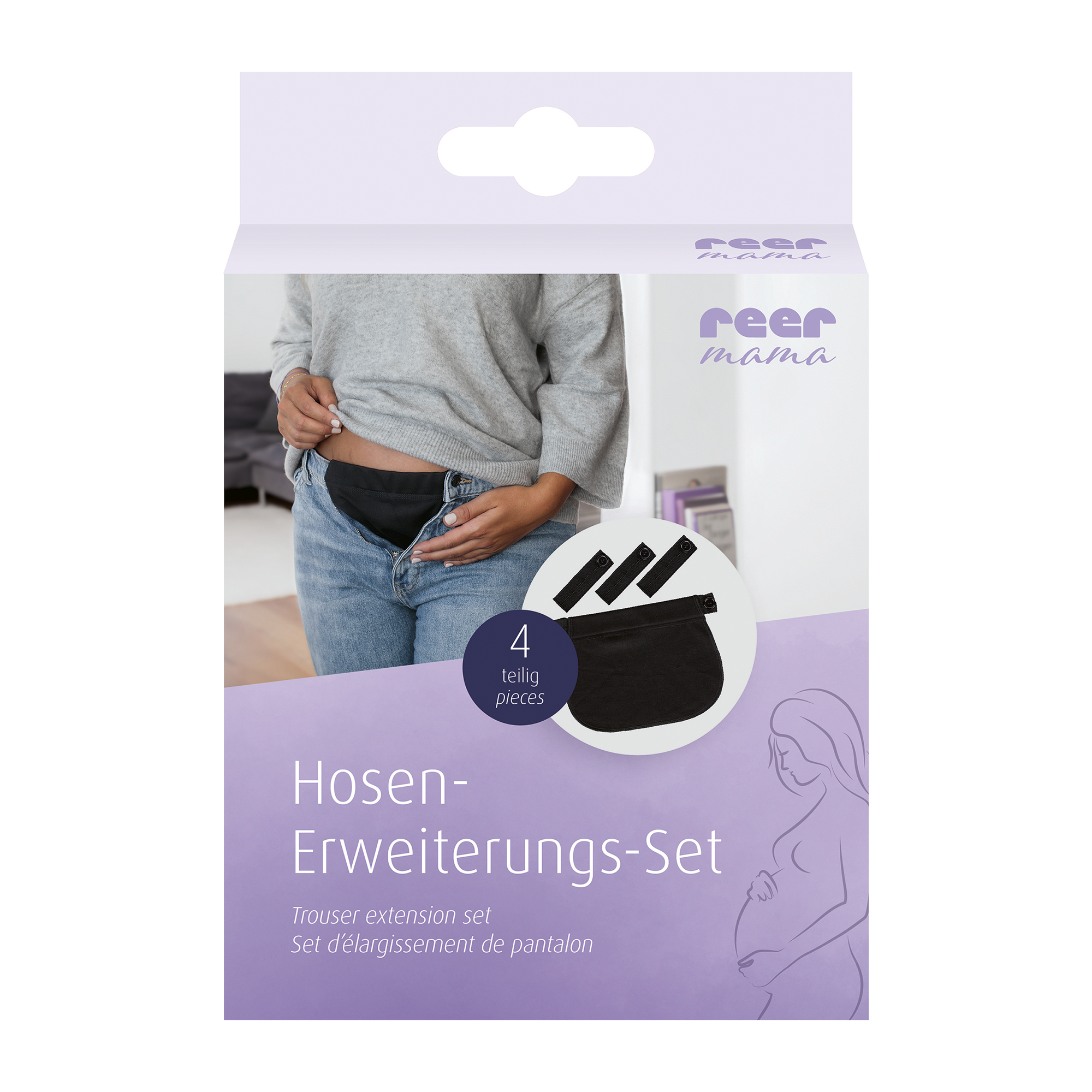 Umstandshosen, reer mama, Schwarz – Produktansicht