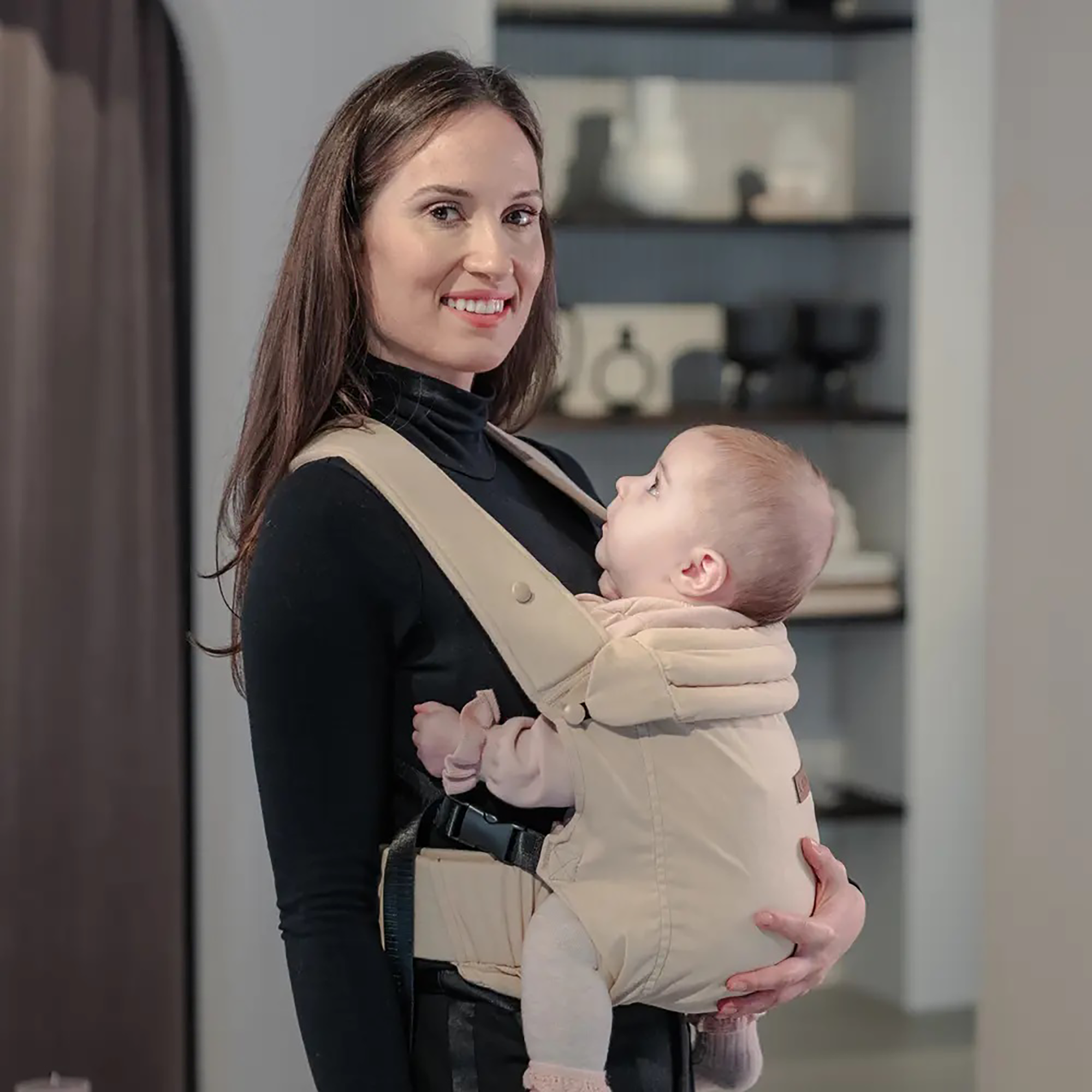 Babytragen, LIINI, Beige – Besonderheit: aus atmungsaktivem Leinen