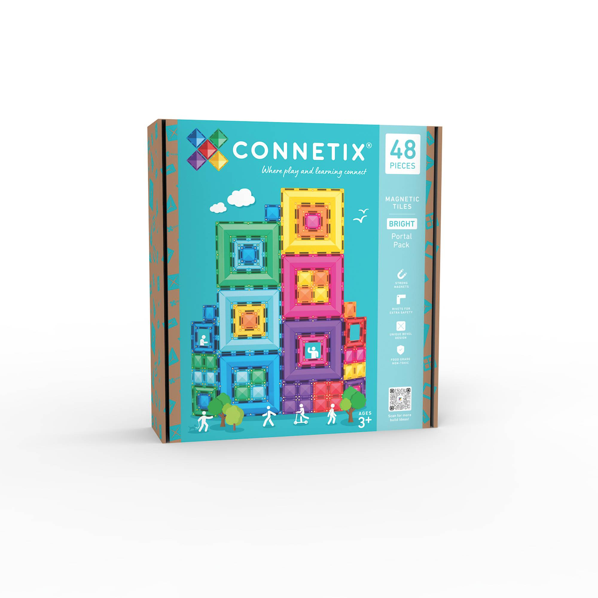 Bausteine, Connetix, Blau – Besonderheit: Set bestehend aus 48 Magnetbausteinen