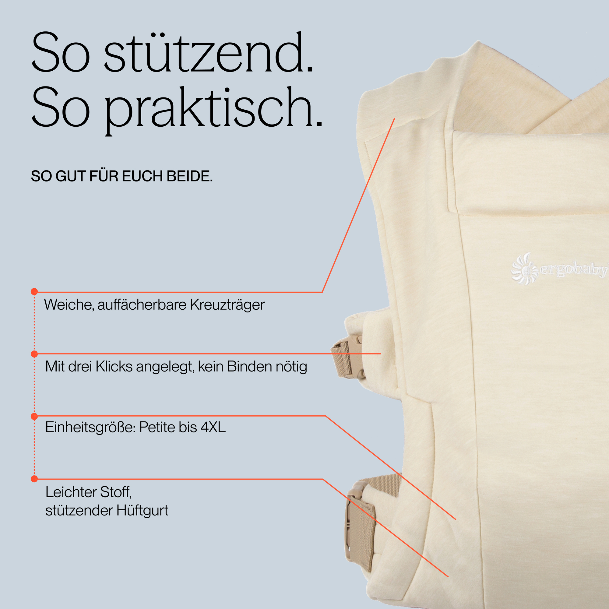 Babytragen, ERGObaby, Beige – Produktansicht