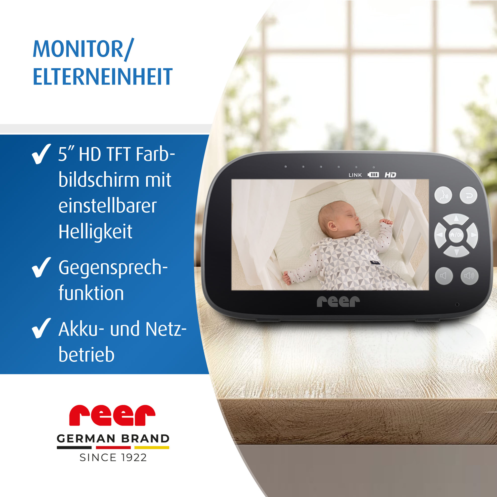 Video Babyphone, reer, Schwarz – Produktansicht