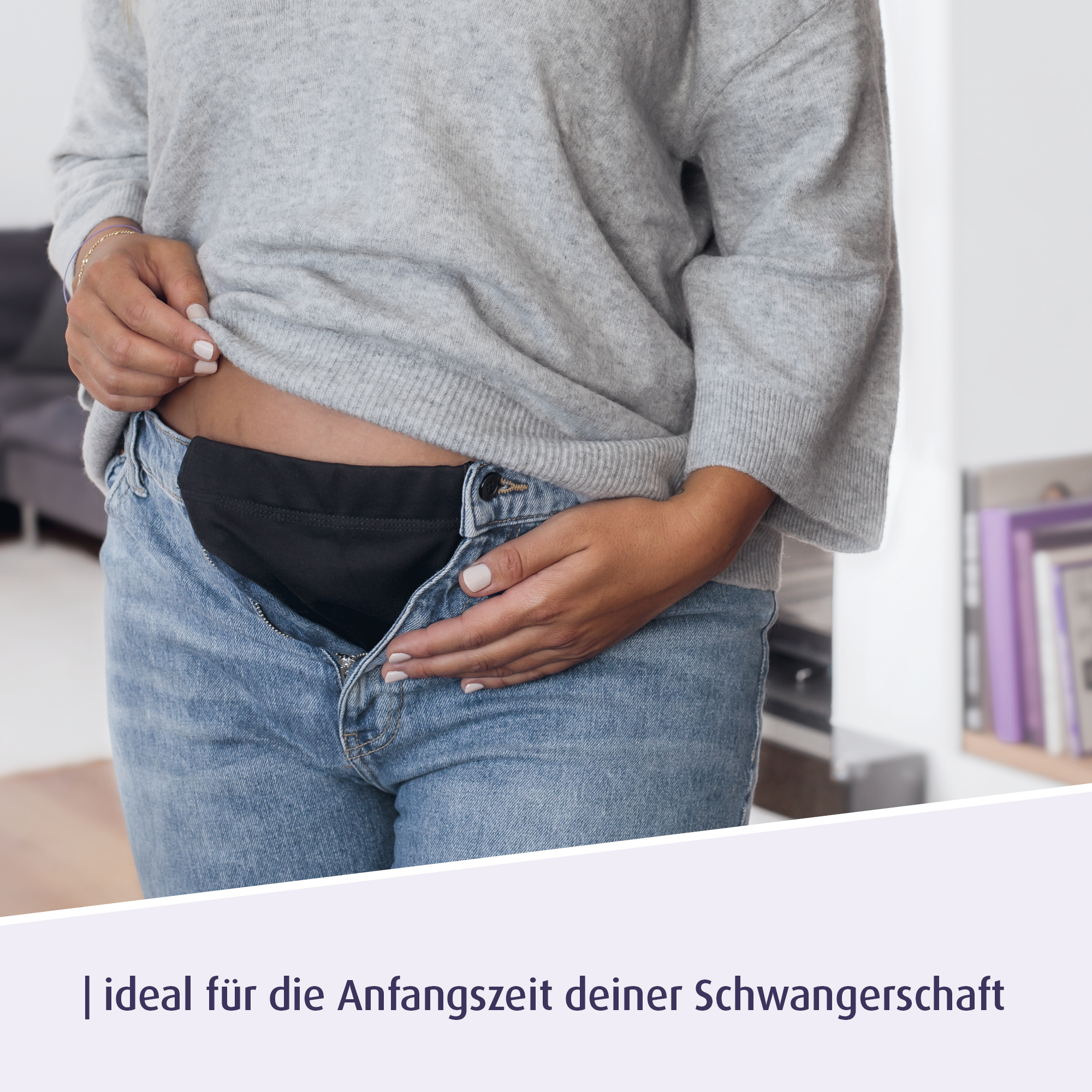 Umstandshosen, reer mama, Schwarz – Produktansicht