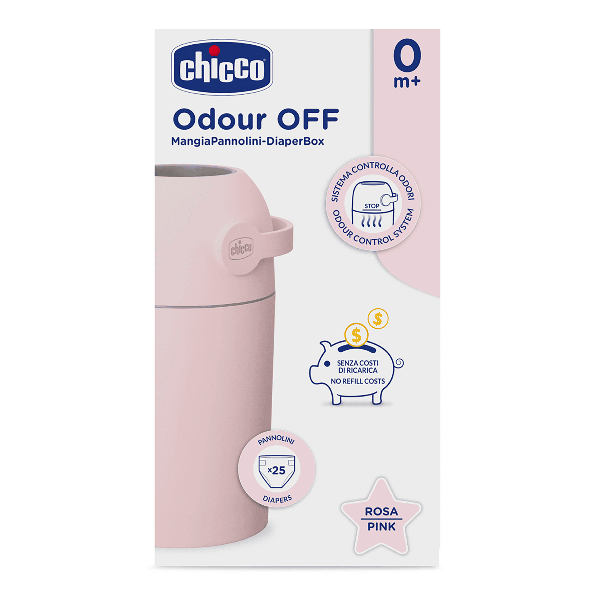 Windeleimer Odour Off Pink chicco Rosa 2000576153801 2