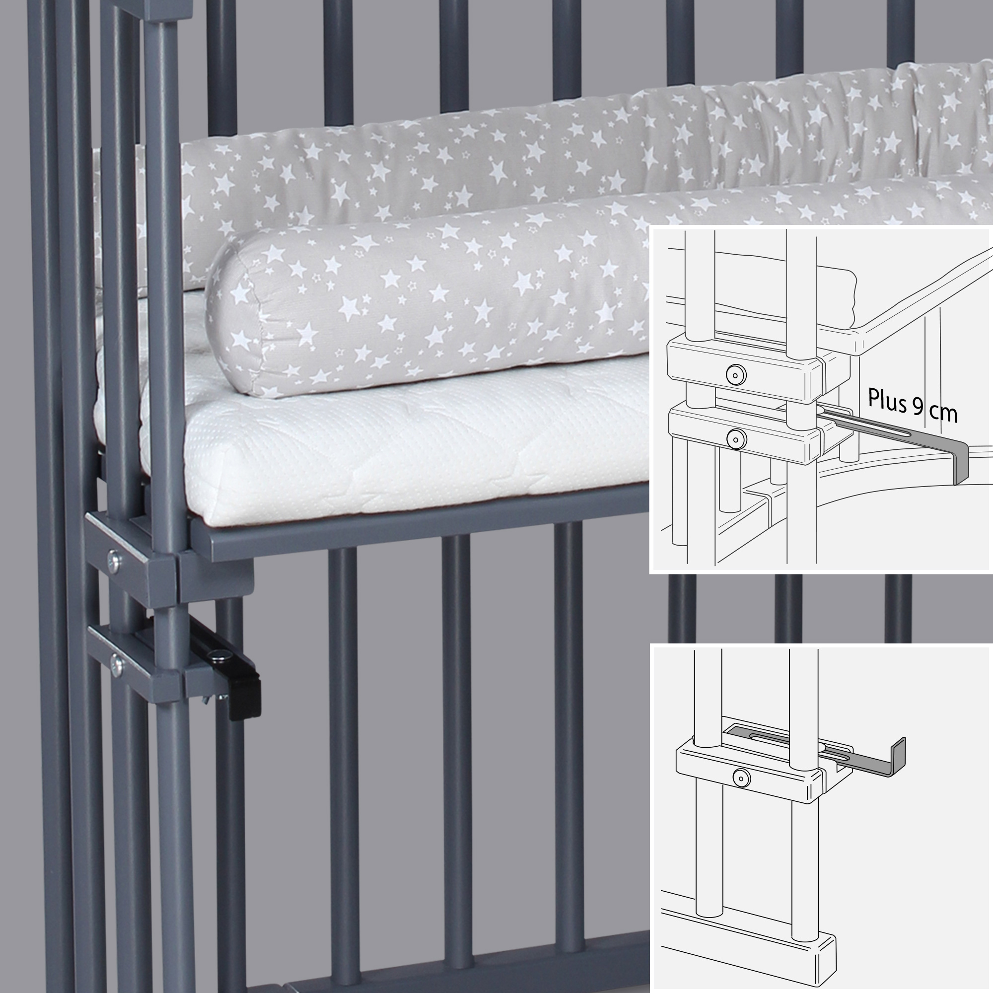 Babybetten, babybay, Grau – Produktansicht