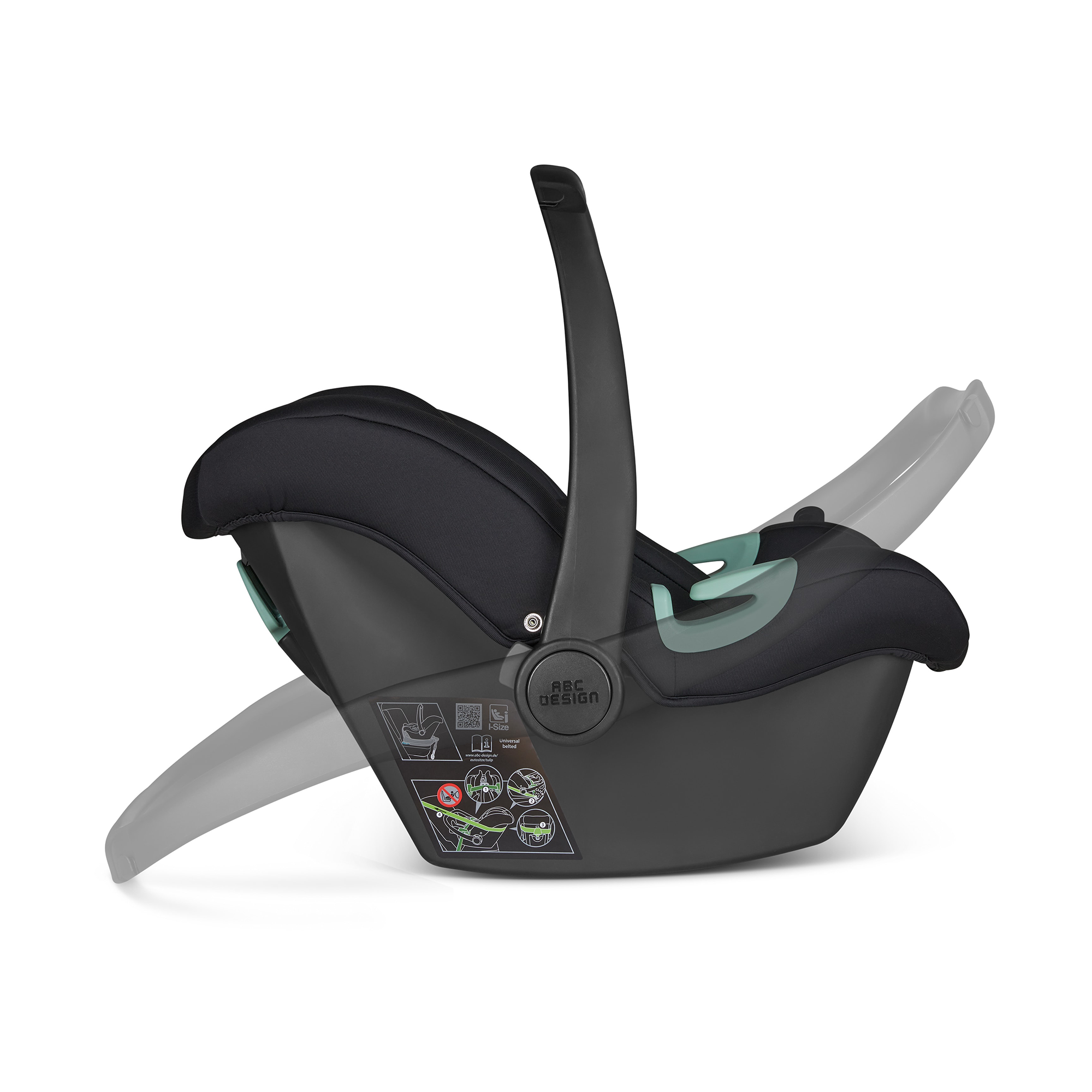 Babyschalen 0-13 kg, Gruppe 0+, ABC DESIGN, Schwarz – Produktansicht