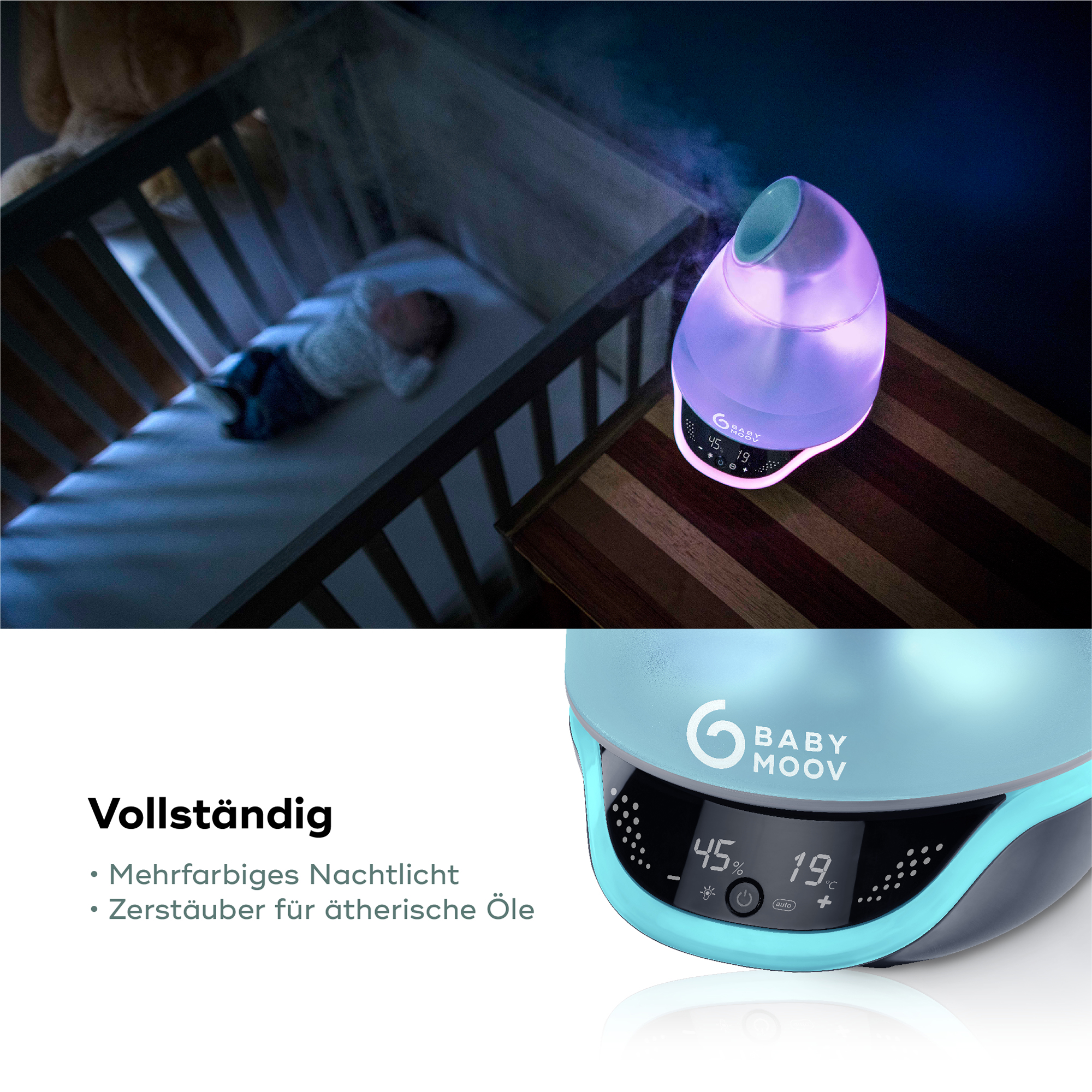 Luftbefeuchter, babymoov, Blau – Produktansicht