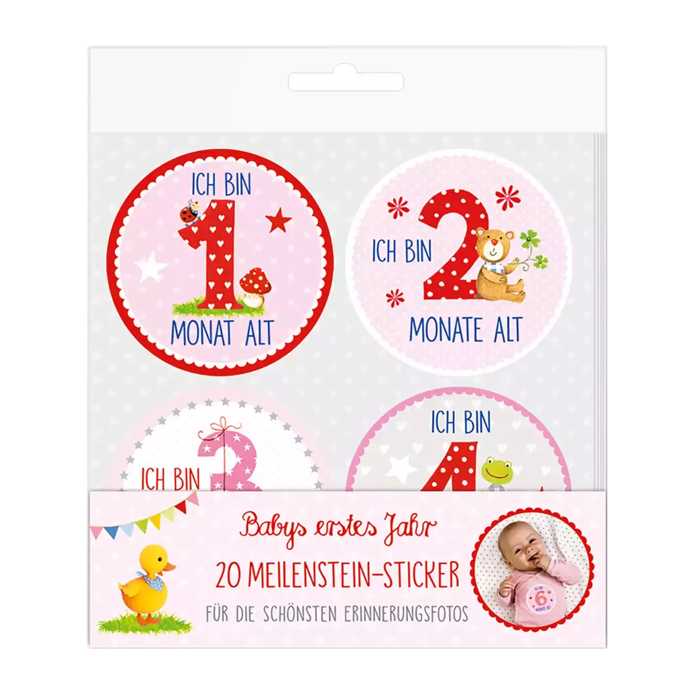 BabyGlück Meilenstein-Sticker Babys erstes Jahr DIE SPIEGELBURG Rosa Pink 2000573305005 1