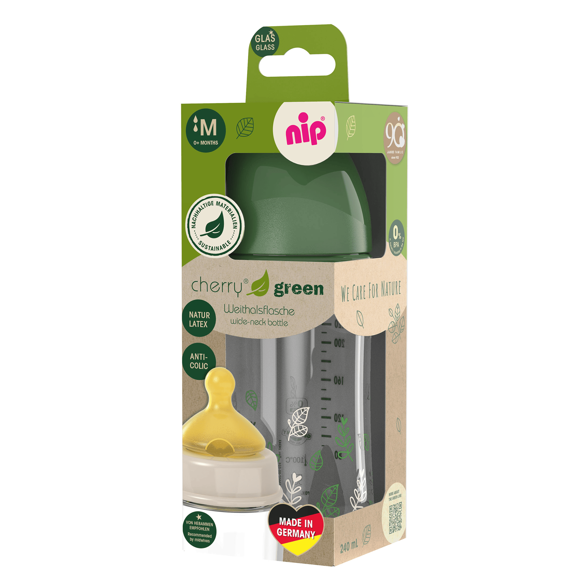 Babyfläschchen, nip, Grün – Produktansicht