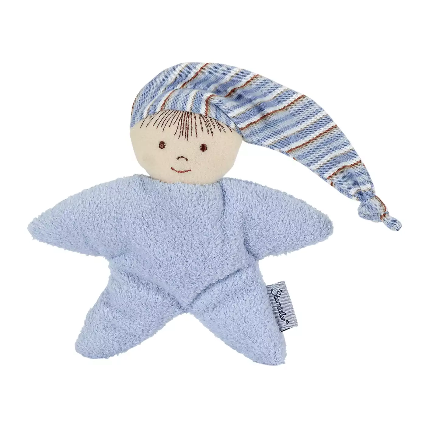 Puppen & Puppenwagen, Sterntaler, Weiß – Besonderheit: mit Streifen und gesticktem Gesicht