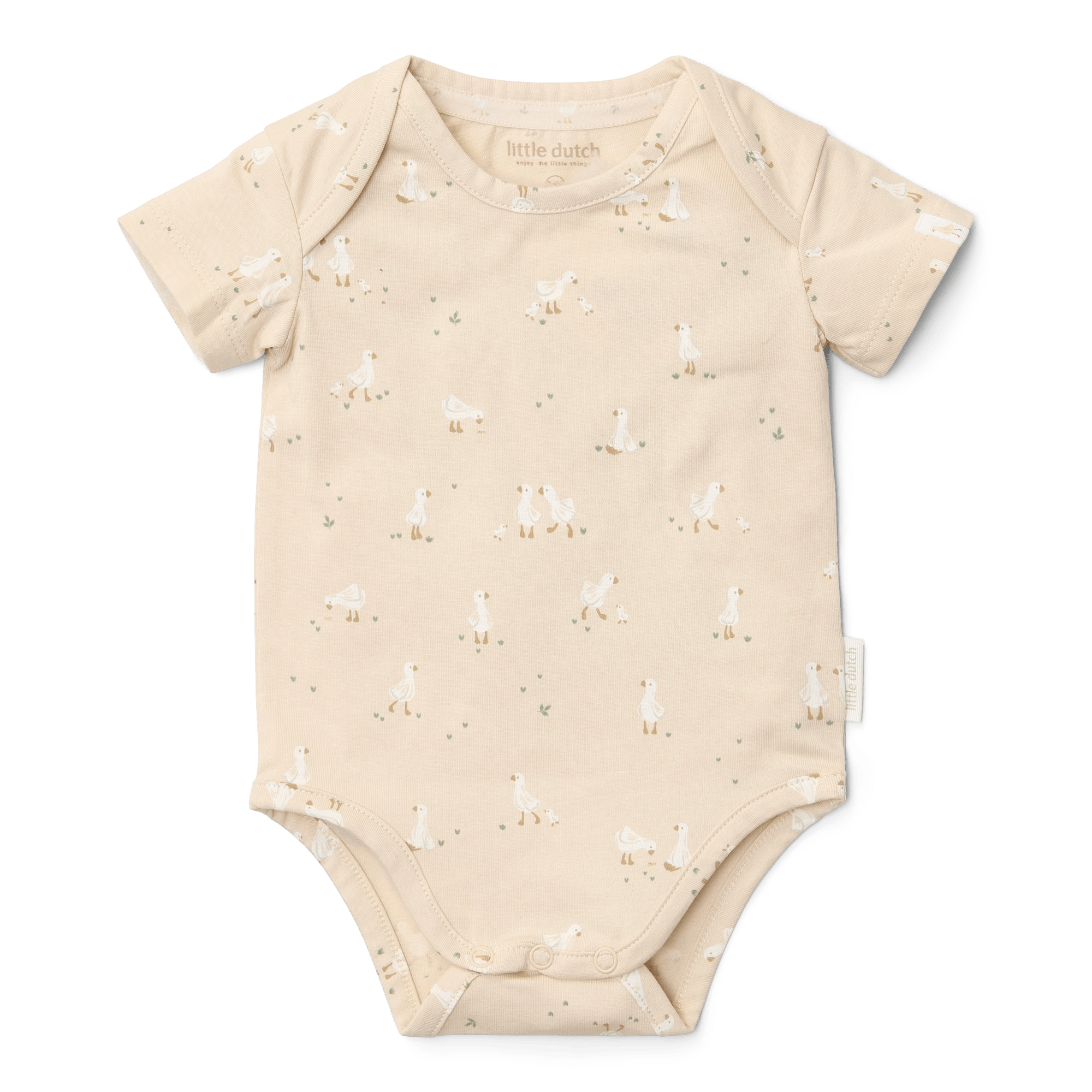 Kurzarmbodys, LITTLE DUTCH, Beige – Besonderheit: aus hochwertigem Bio-Baumwoll-Mix