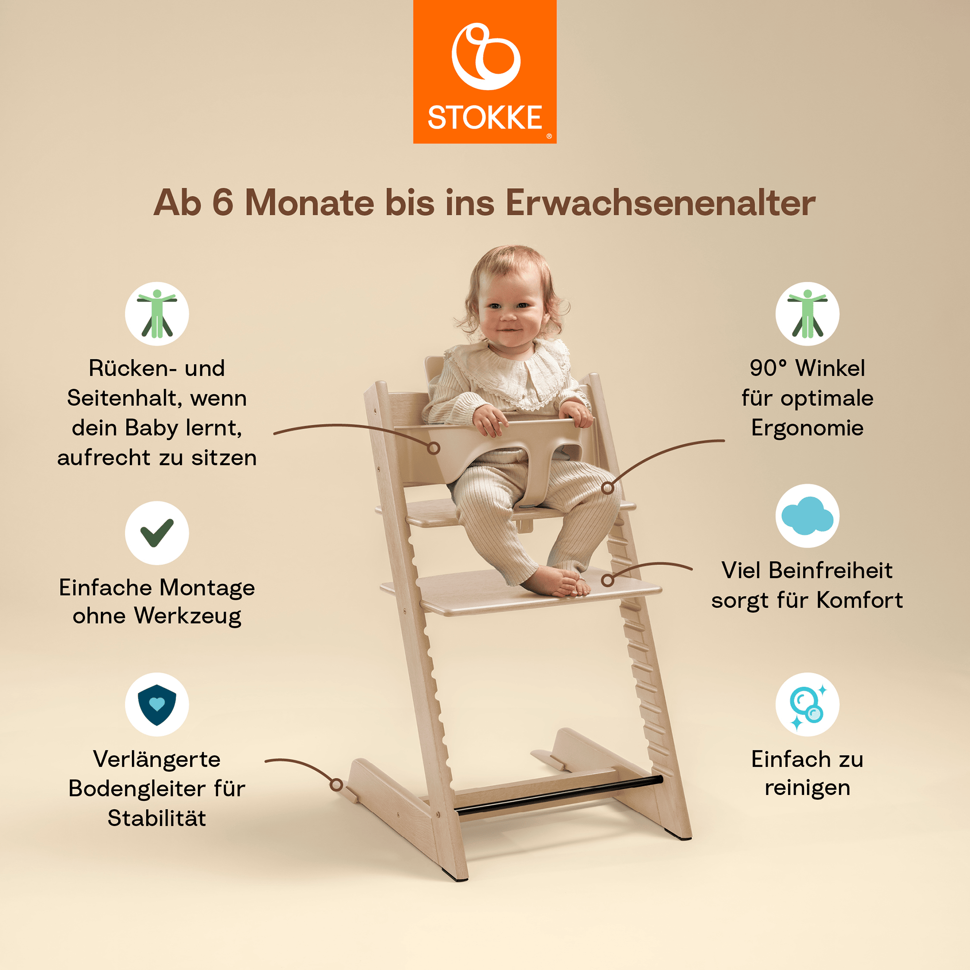 Treppenhochstühle, STOKKE, Weiß – Besonderheit: Set bestehend aus Tripp Trapp Hochstuhl und Baby Set
