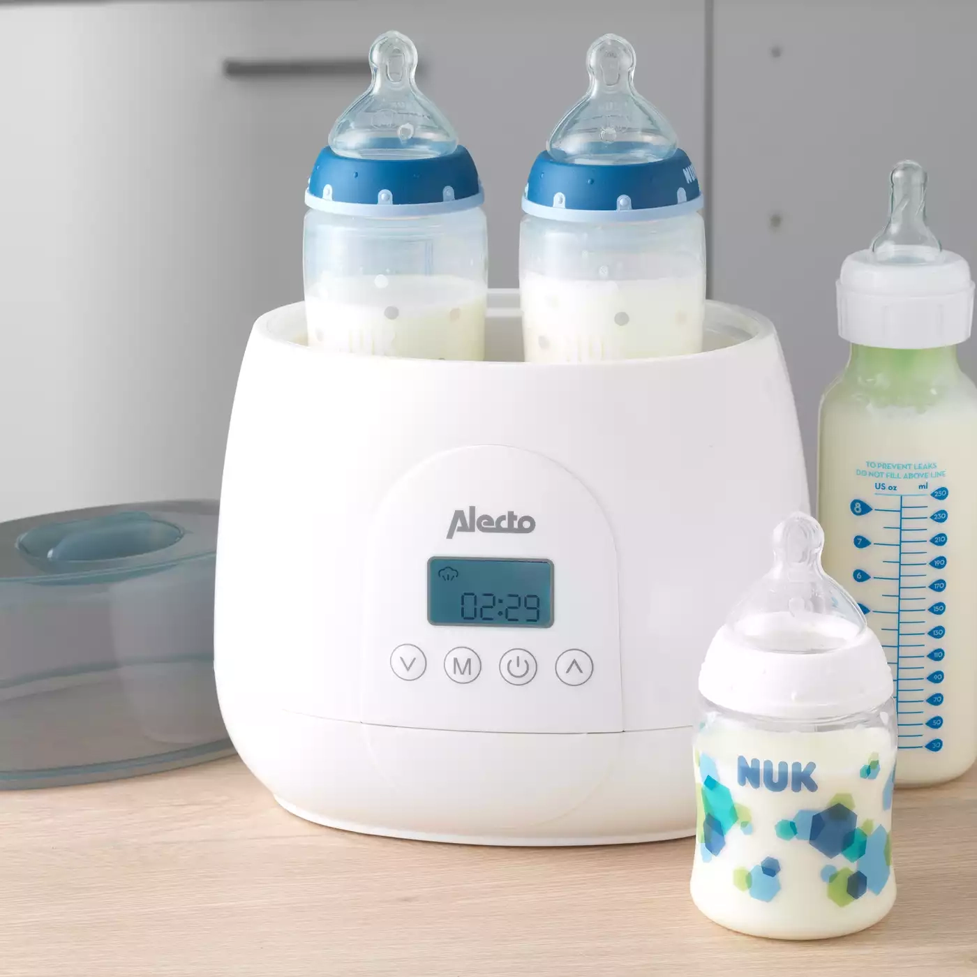 Babykostwärmer, Alecto baby, Weiß – Produktansicht