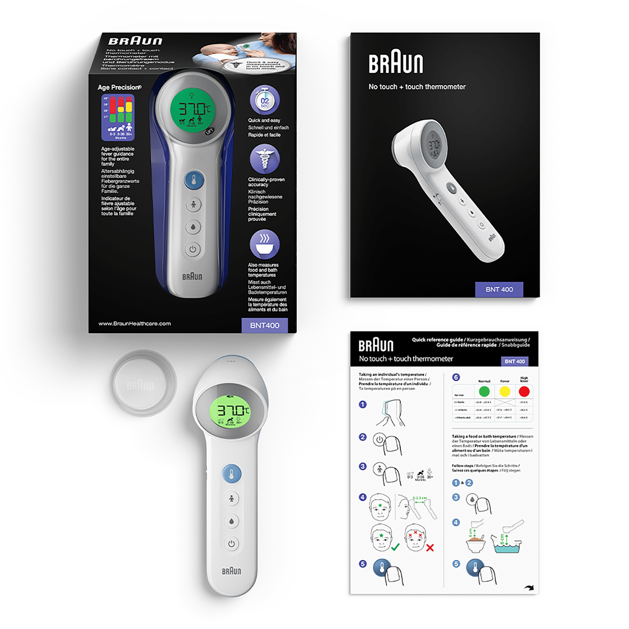 Fieberthermometer, BRAUN, Weiß – Produktansicht
