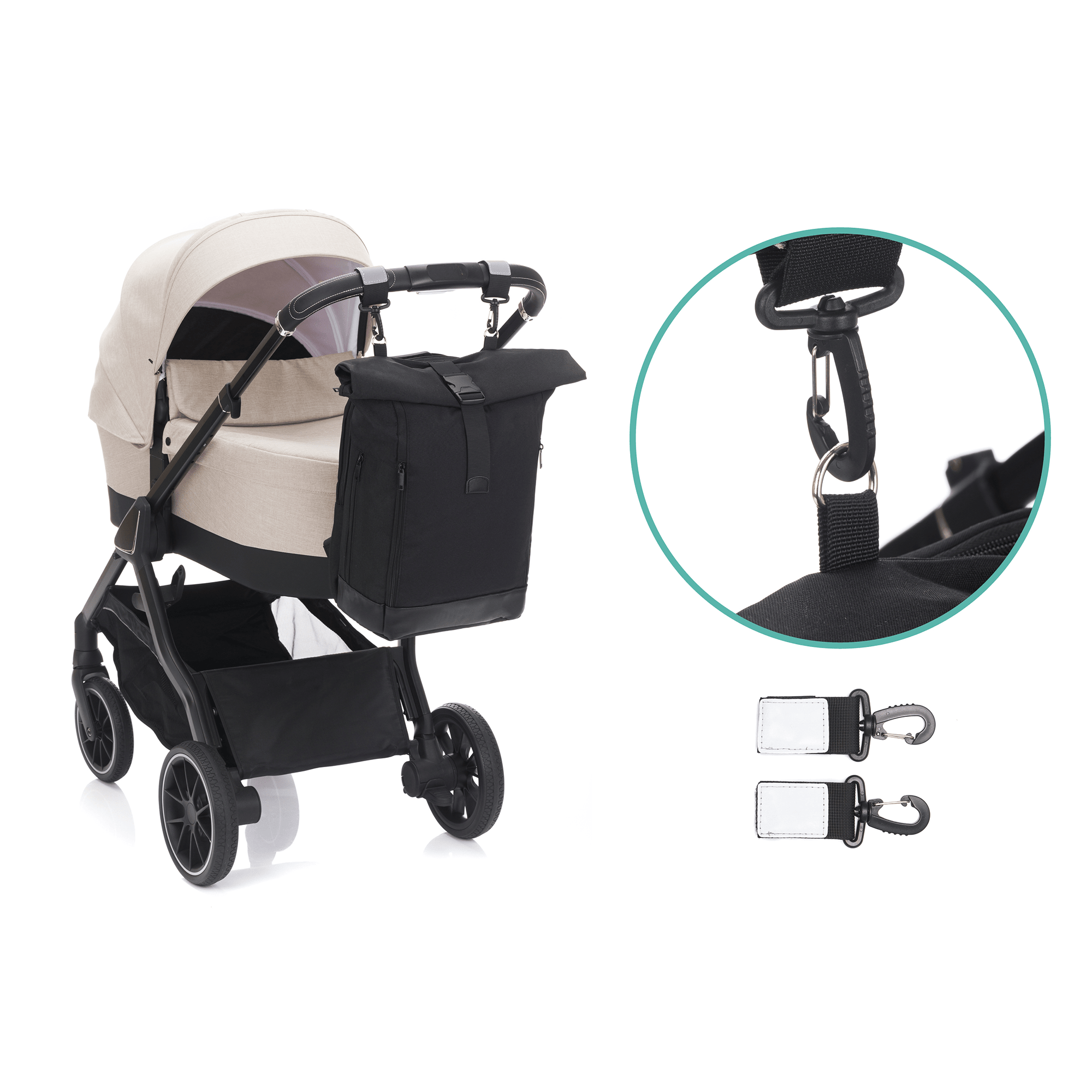 Wickelrucksäcke, LITTLE ONE, Schwarz – Produktansicht