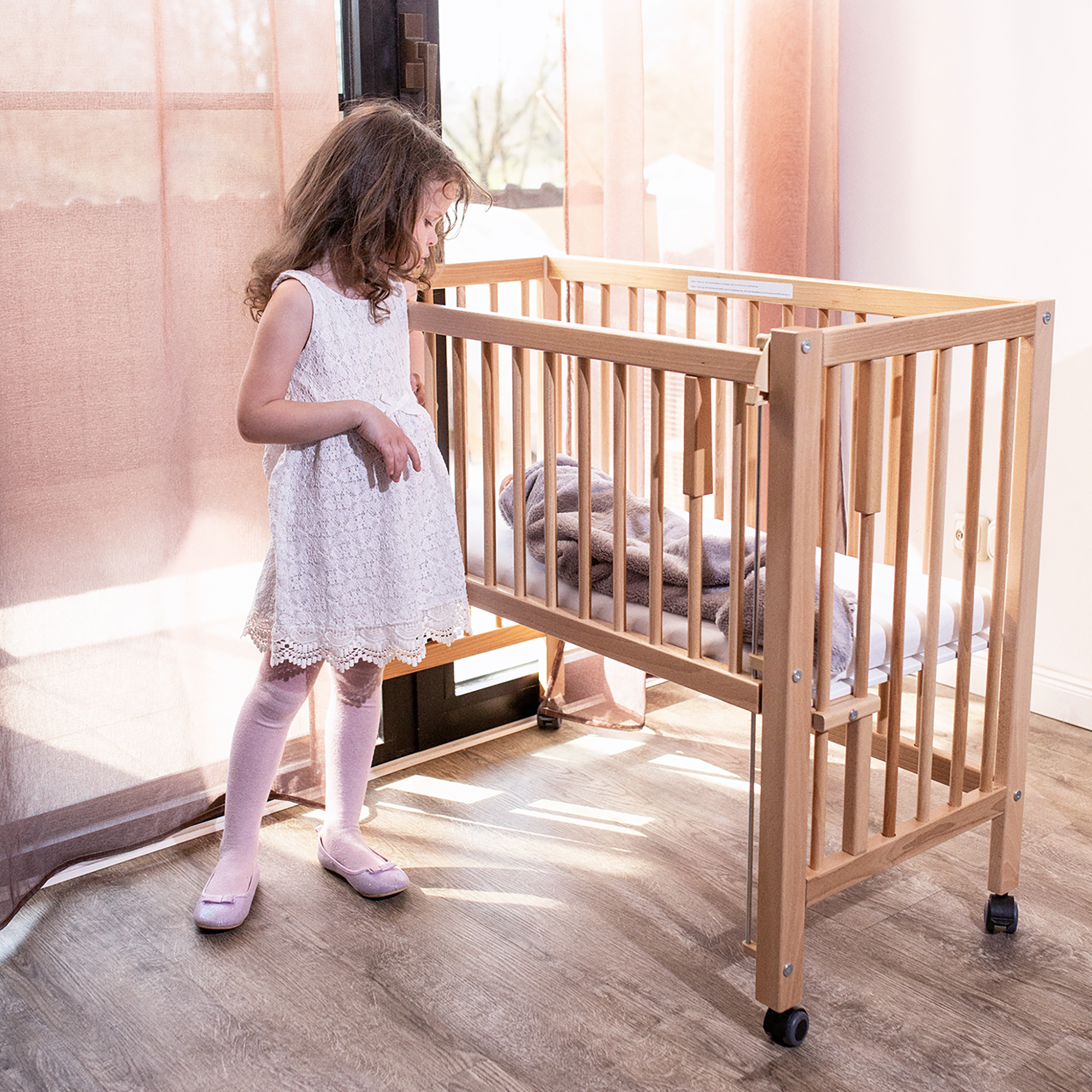 Beistellbetten, tiSsi, Beige – Besonderheit: auch als Stubenwagen oder vollwertiges Kinderbett verwendbar