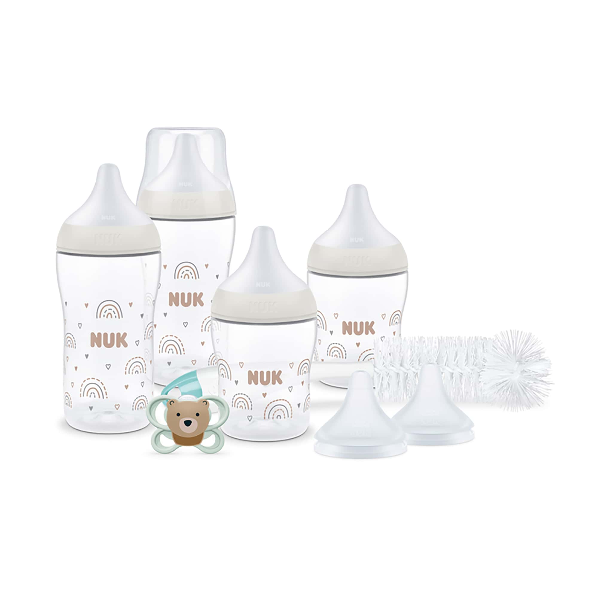 Babyfläschchen, NUK, Transparent – Besonderheit: 4x Flaschen aus hochwertigem Polypropylen (PP), 2x 150ml in Größe S, 2x 260ml in Größe M