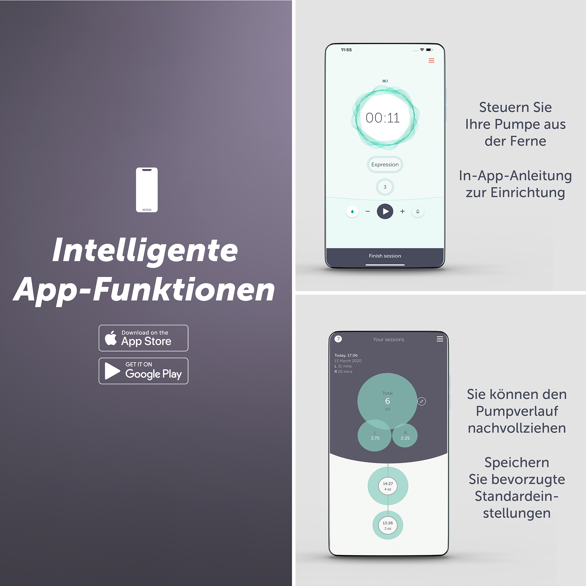 Milchpumpen, elvie, Transparent – Produktansicht
