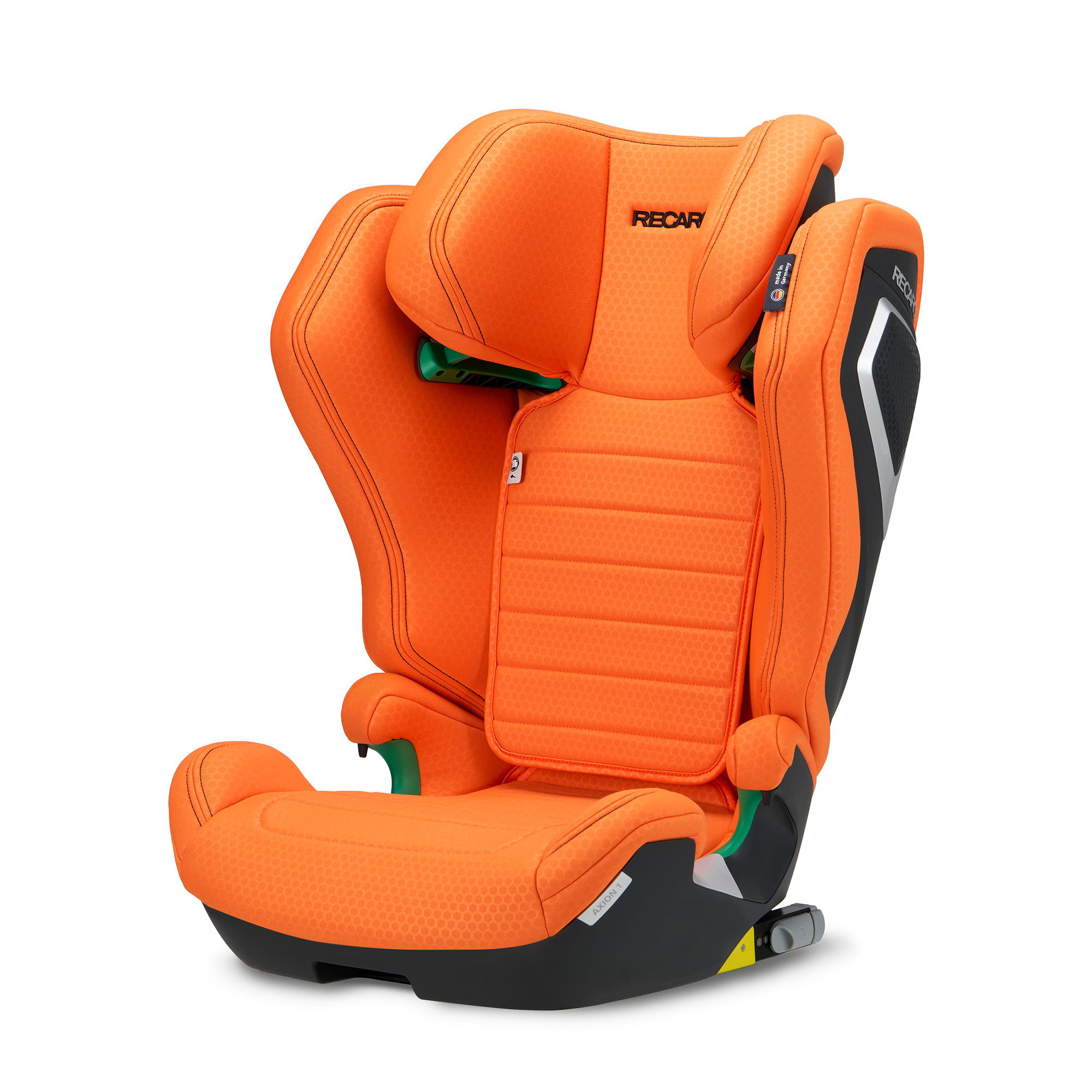 Recaro, RECARO, Orange – Besonderheit: mit trapezförmigem 4-Seitenaufprallschutz für mehr Stabilität