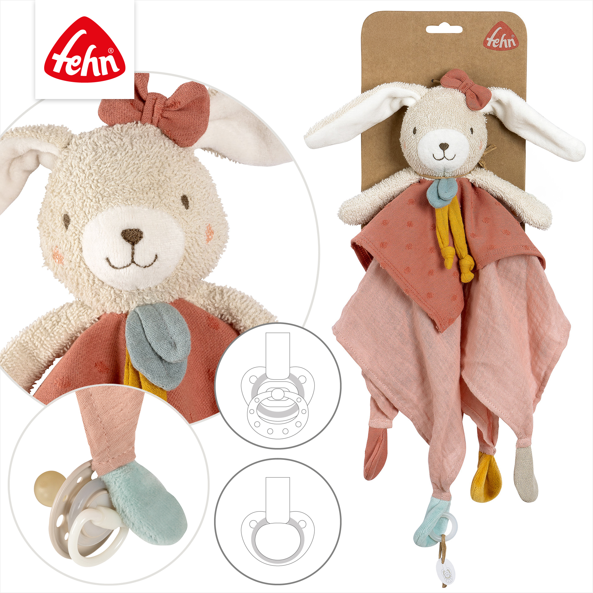 Schmusetücher, fehn, Pink – Produktansicht