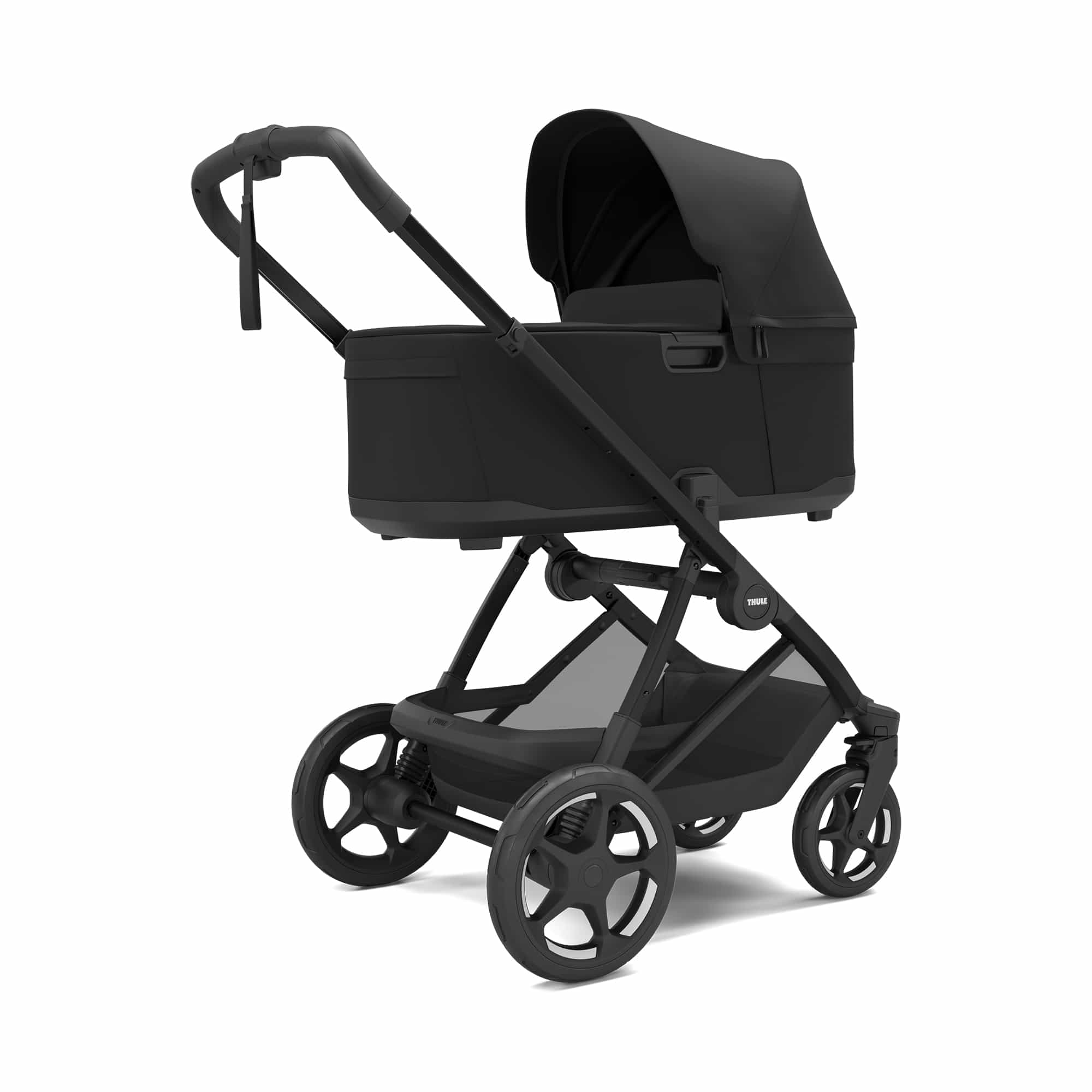 Kombi-Kinderwagen, THULE, Schwarz – Besonderheit: Babywanne mit ergonomischen Tragegriffen