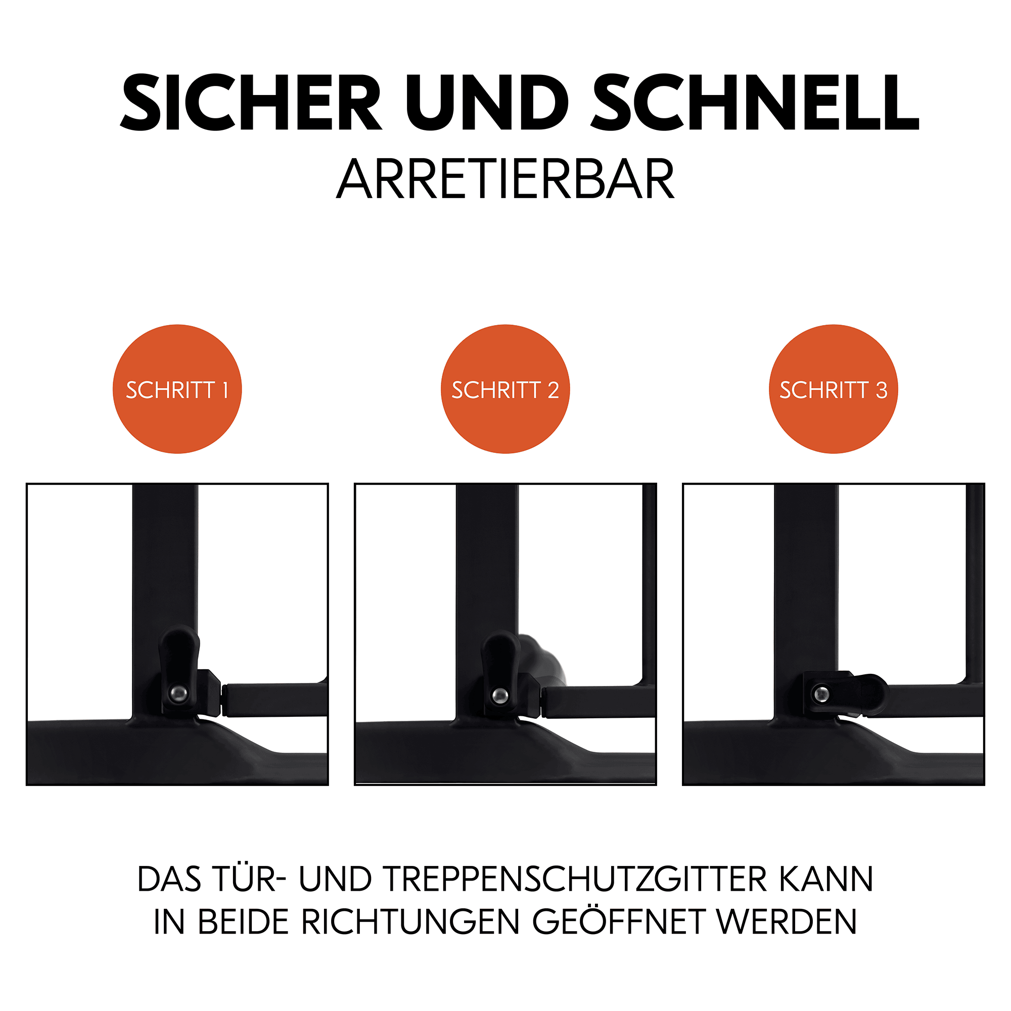 Tür- & Treppenschutzgitter, hauck, Schwarz – Produktansicht