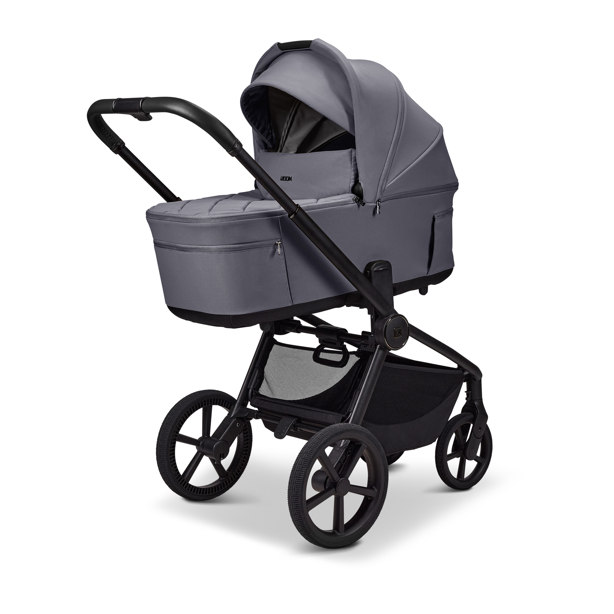 Kombi-Kinderwagen, MOON, Grau – Besonderheit: faltbar mit Babywanne auf dem Gestell