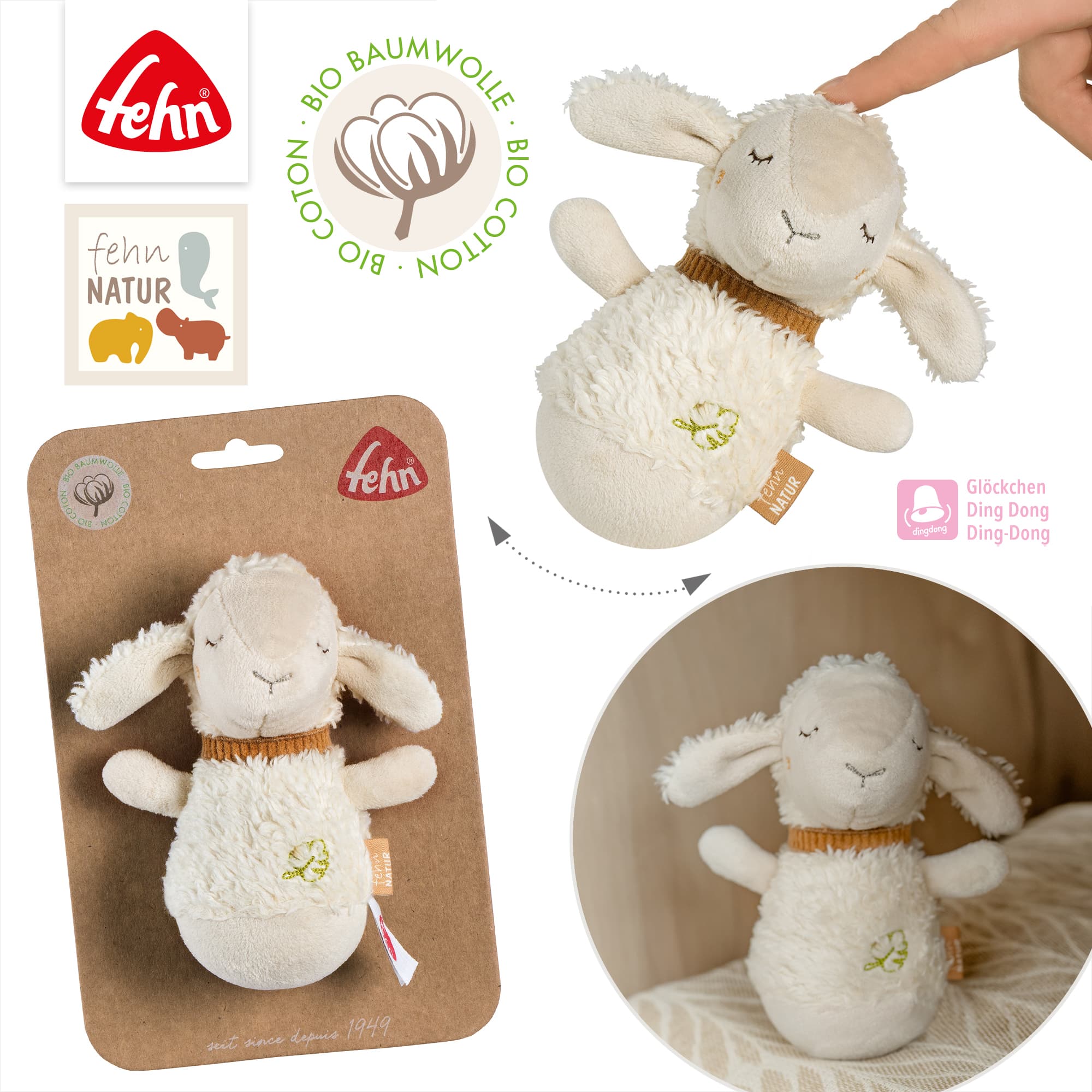 Kuscheltiere, fehn, Weiß – Produktansicht