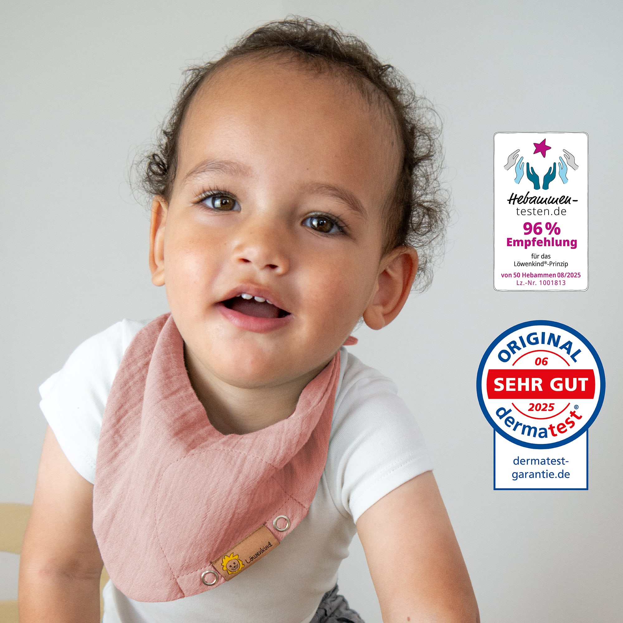 Dreieckstücher & Halstücher, Löwenkind, Pink – Besonderheit: enthält eine integrierte Padtasche für die Löwenkind-Kräuterpads