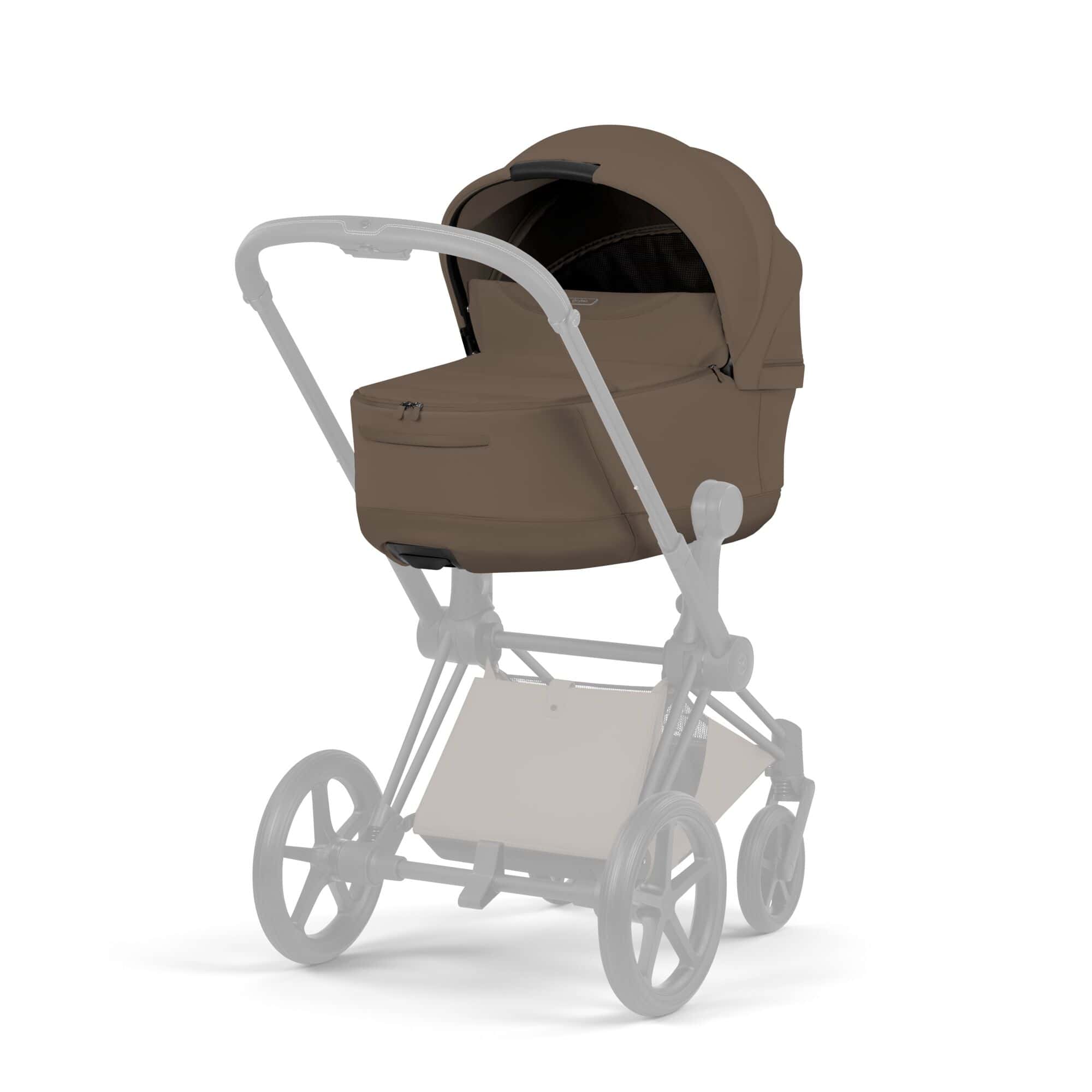 Tragewannen, cybex PLATINUM, Braun – Besonderheit: atmungsaktive Schaumstoffmatratze sorgt zusammen mit den Panorama- und Himmelsfenstern für erstklassigen Komfort und optimale Belüftung