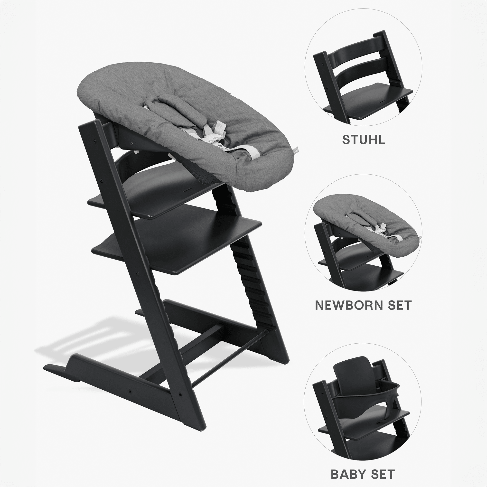 Treppenhochstühle, STOKKE, Schwarz – Produktansicht