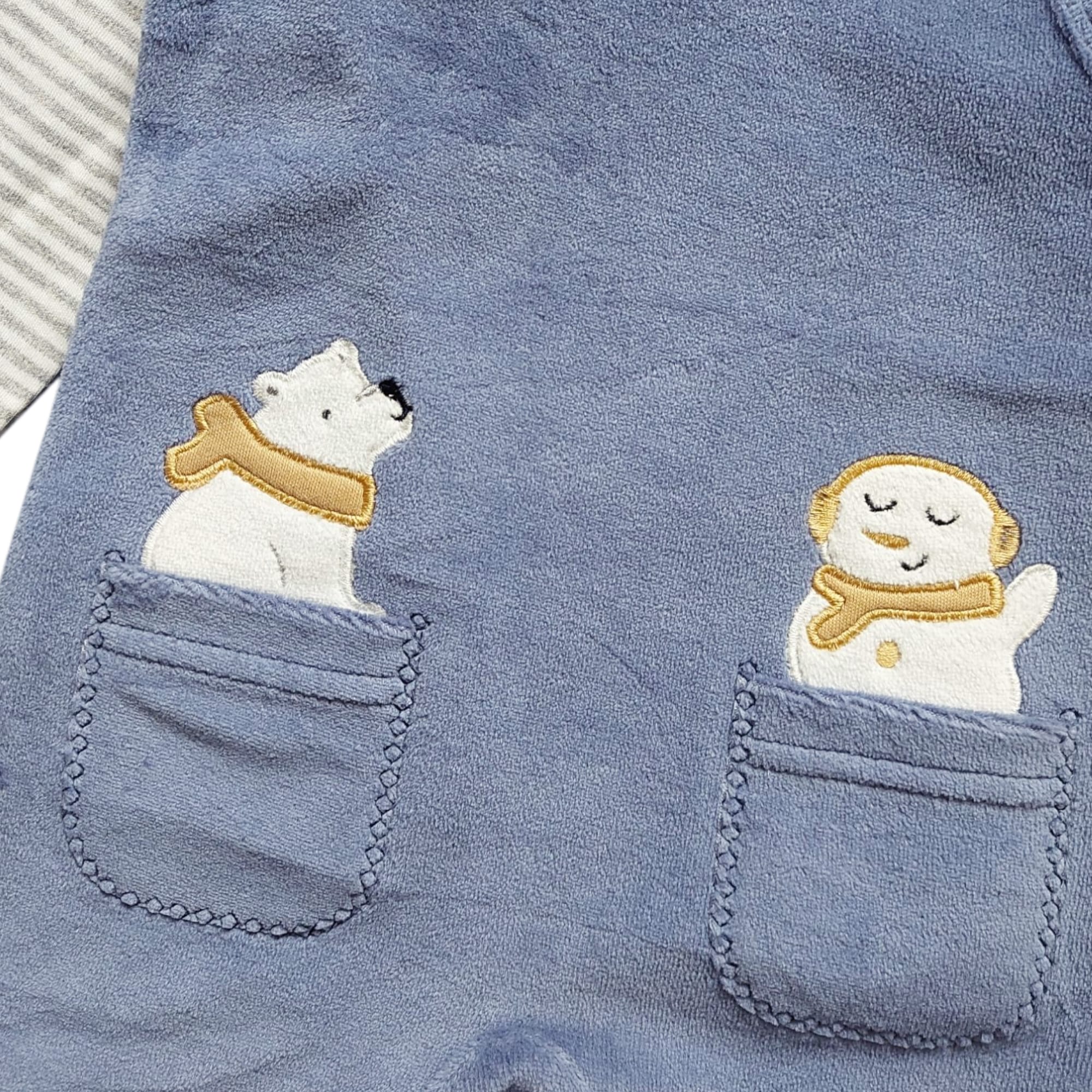 SALE Strampler, LITTLE ONE, Blau – Besonderheit: Set bestehend aus Strampler und Langarmshirt
