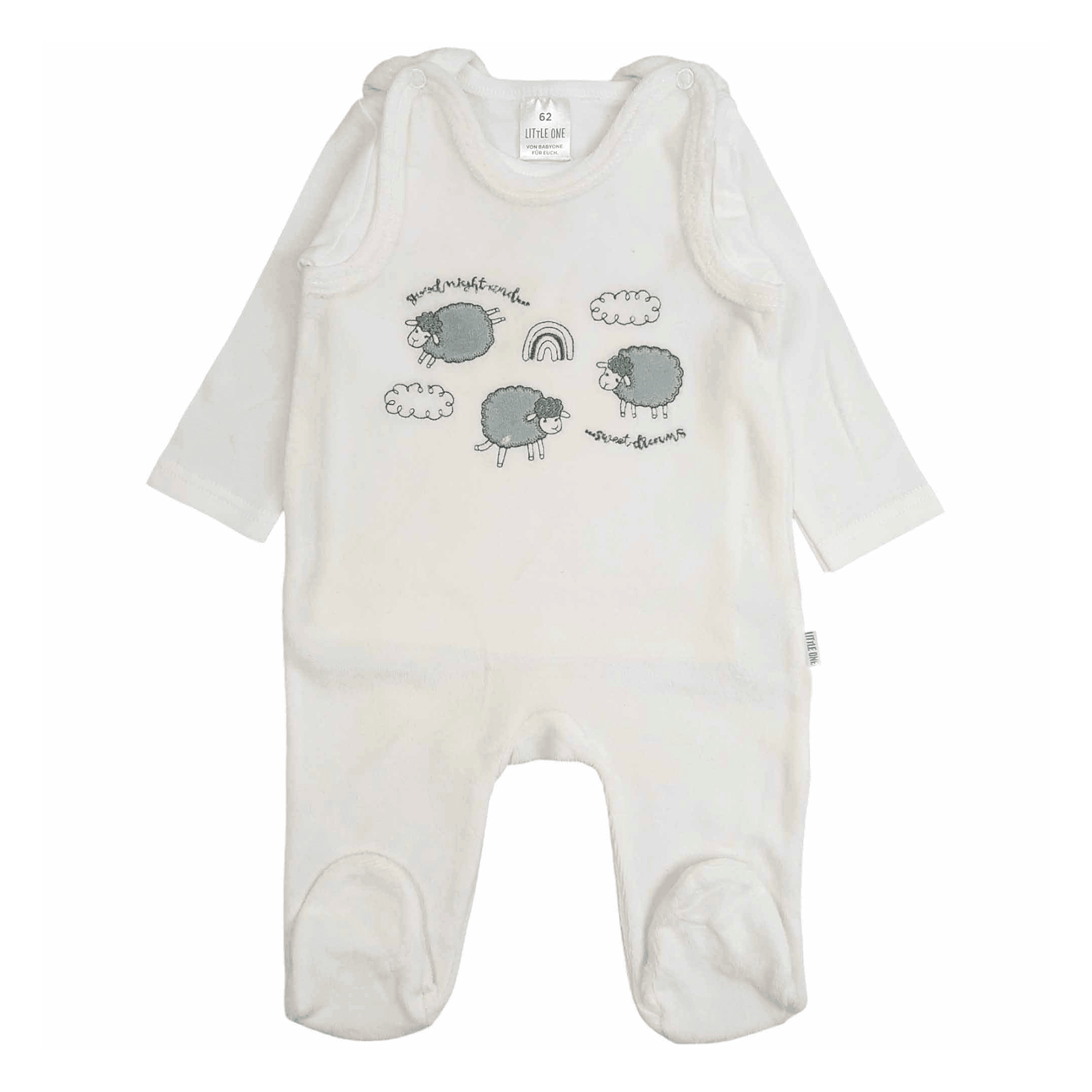Strampler, LITTLE ONE, Weiß – Besonderheit: Strampler aus 80% Baumwolle
