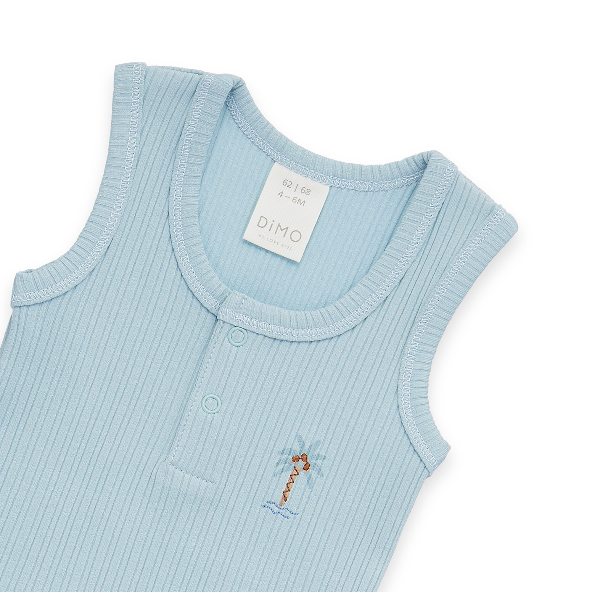 Kurzarmbodys, DIMO, Blau – Besonderheit: aus 93% Baumwolle
