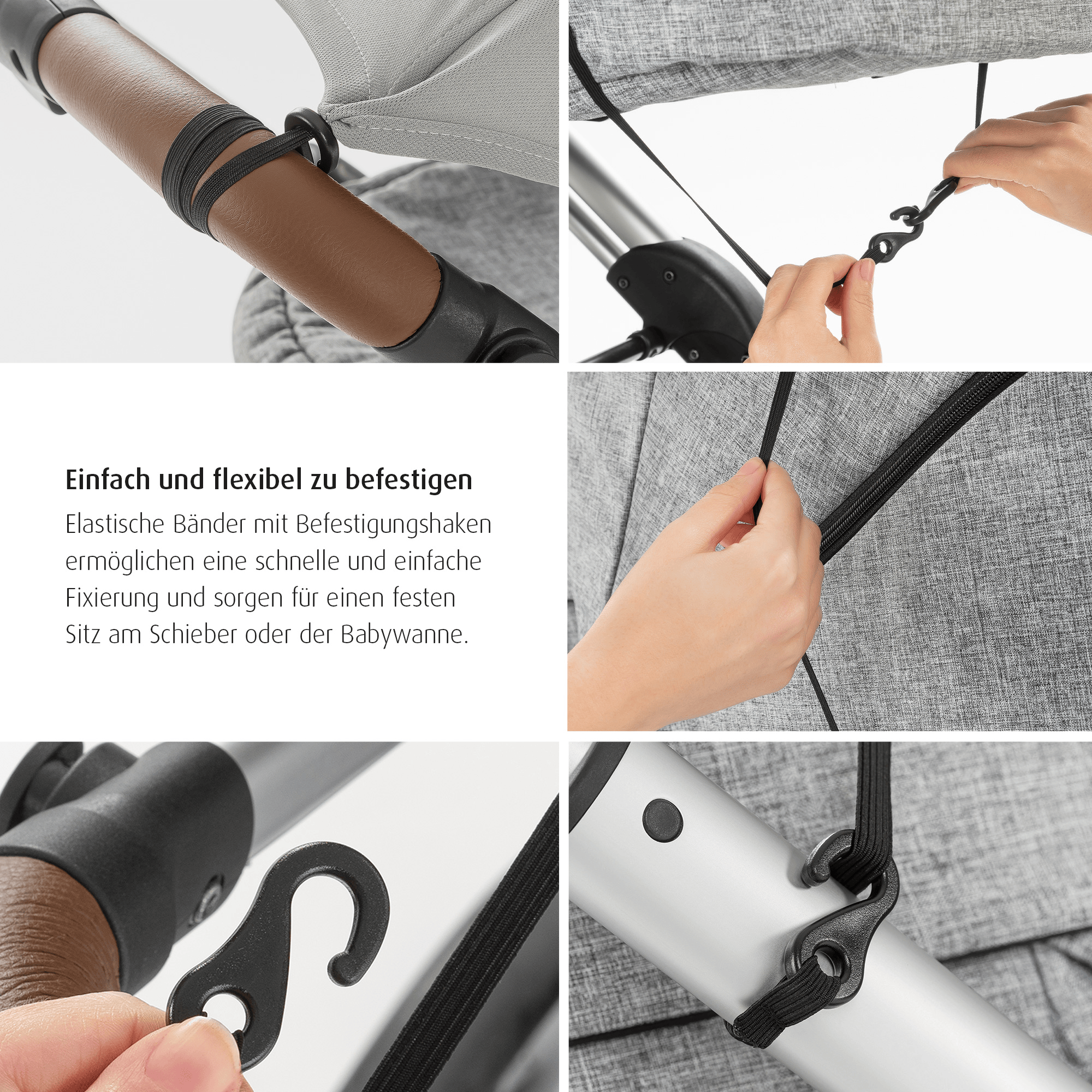 Sonnen- & Insektenschutz Kinderwagen, reer, Grau – Produktansicht