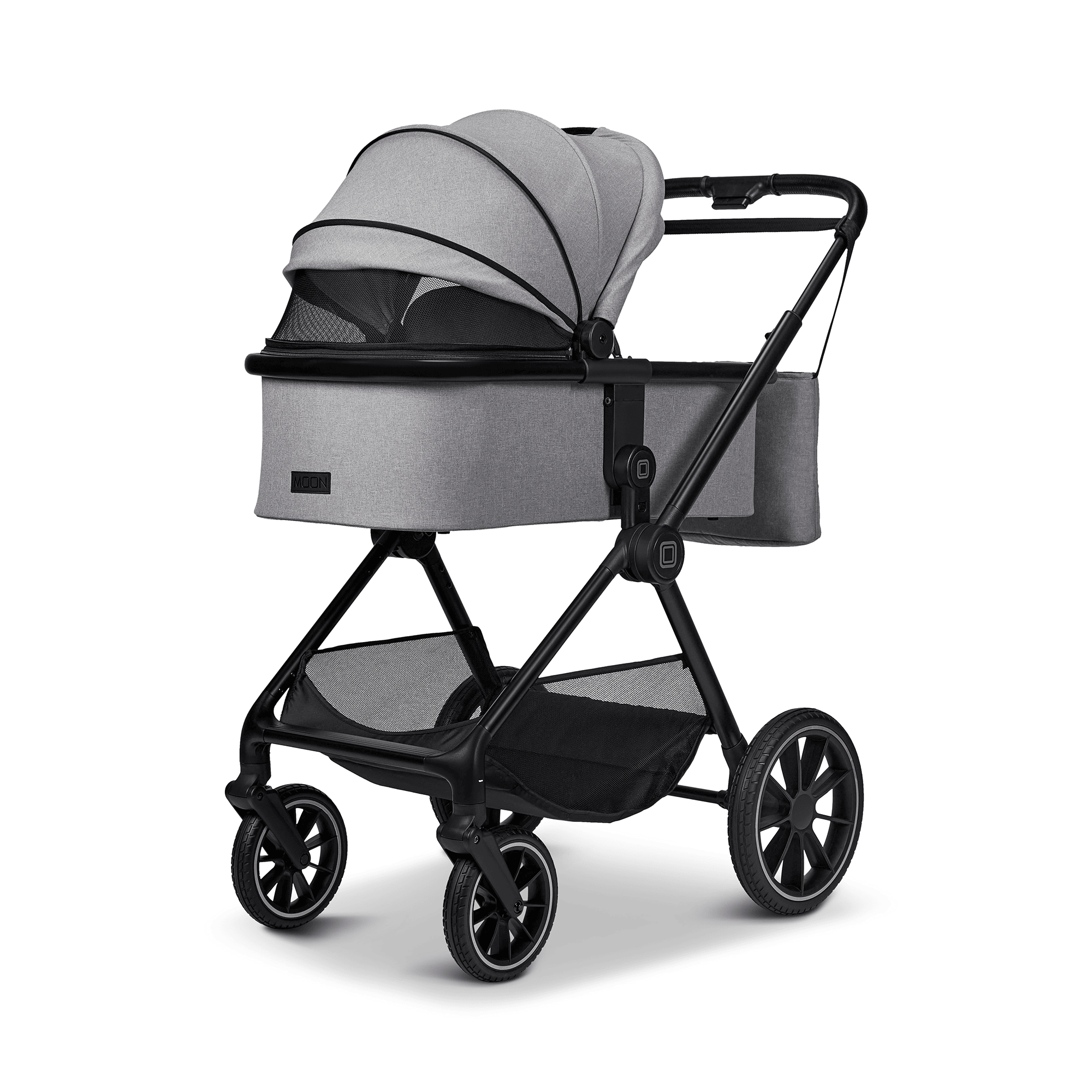 Moon Clicc Kinderwagen, MOON, Grau – Besonderheit: mit Babywanne und Sportsitz