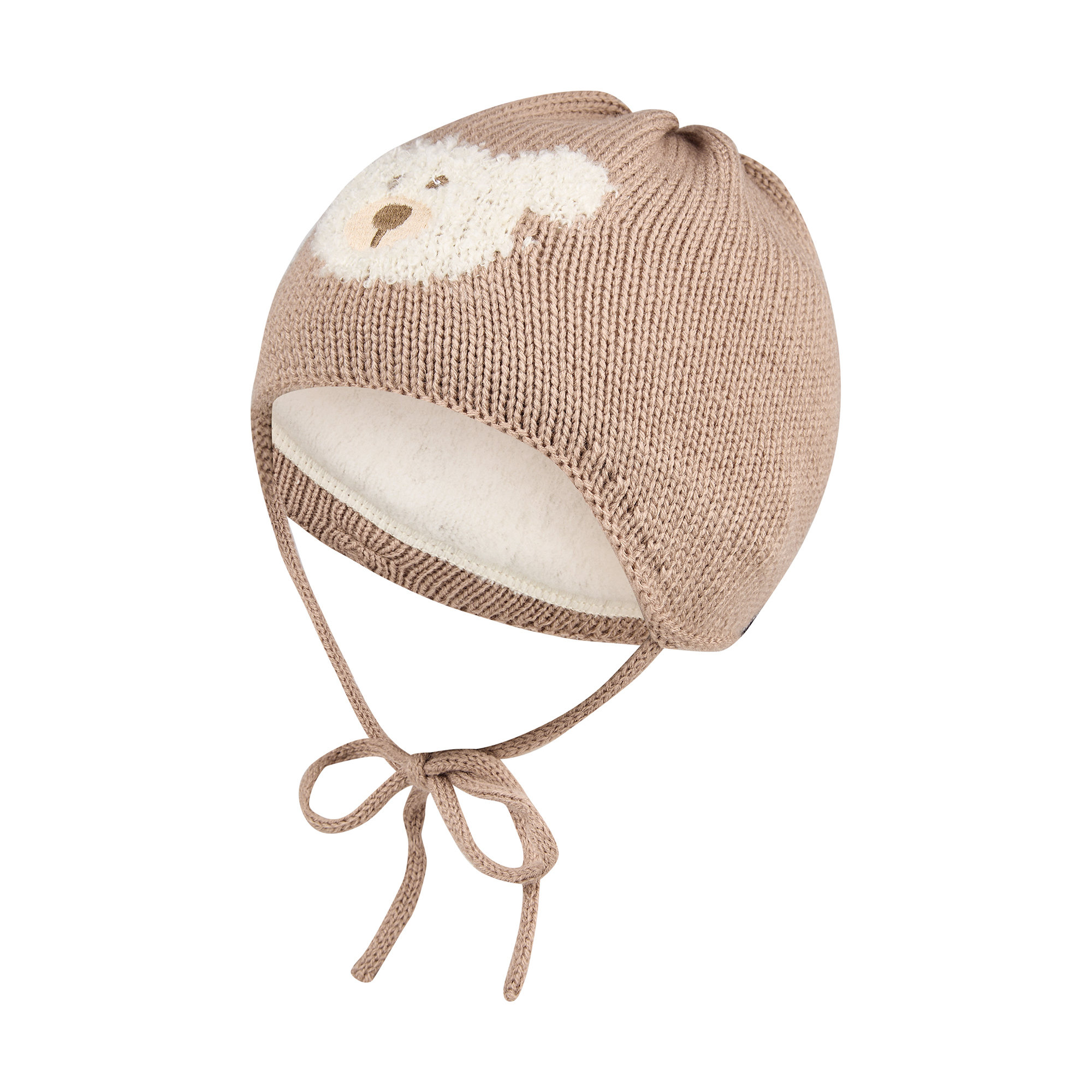 Strickmützen, Sterntaler, Beige – Besonderheit: gefüttert mit kuscheligem Baumwollfleece