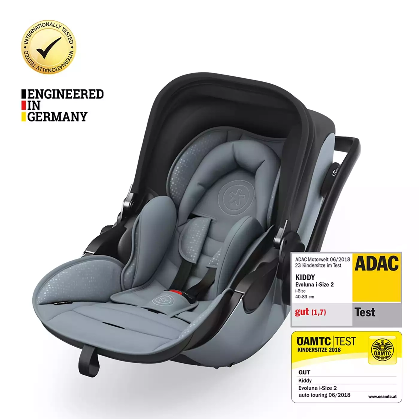 Babyschalen 0-13 kg, Gruppe 0+, kiddy – Produktansicht