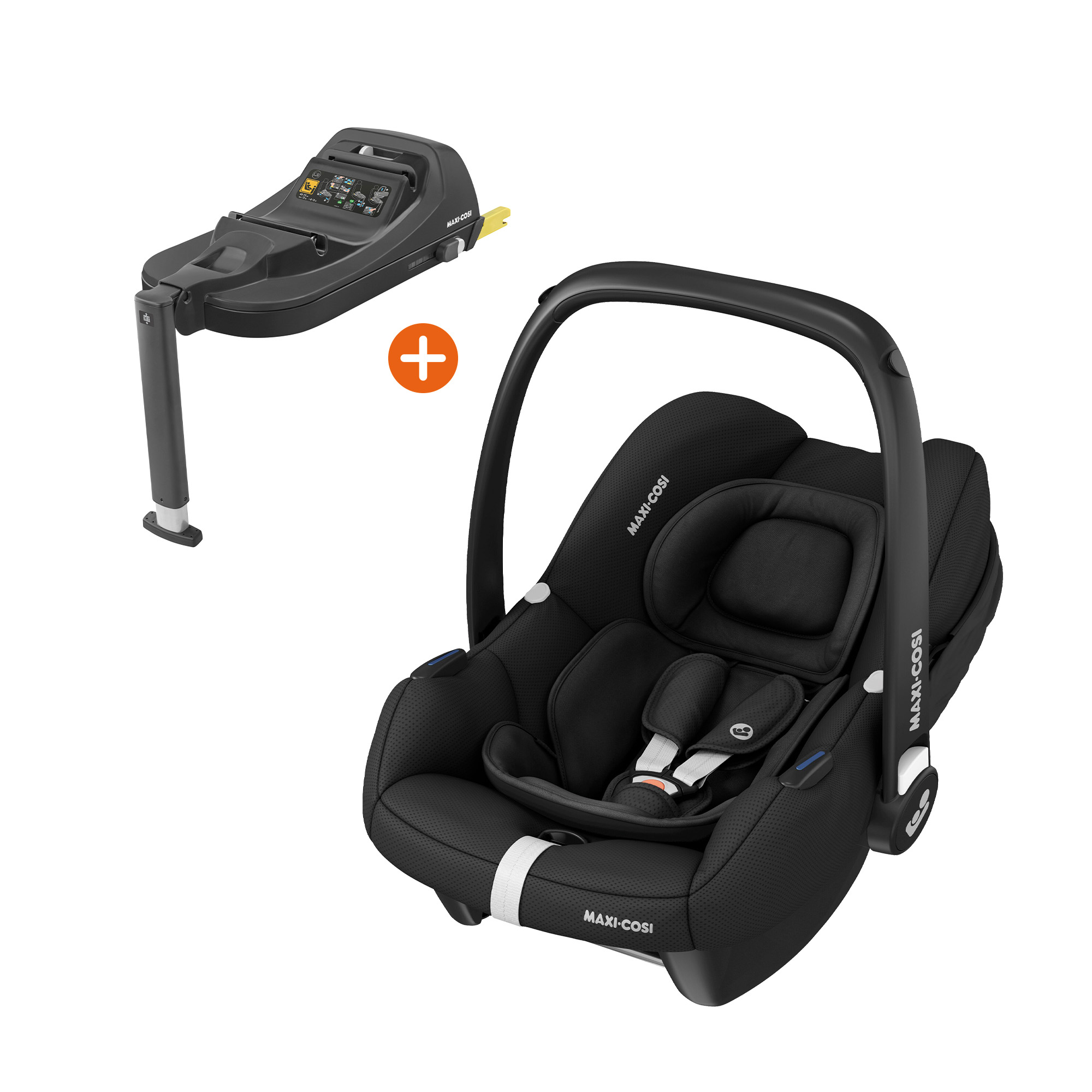 Babyschalen 0-13 kg, Gruppe 0+, MAXI-COSI, Schwarz – Besonderheit: Set bestehend aus Babyschale und Basisstation