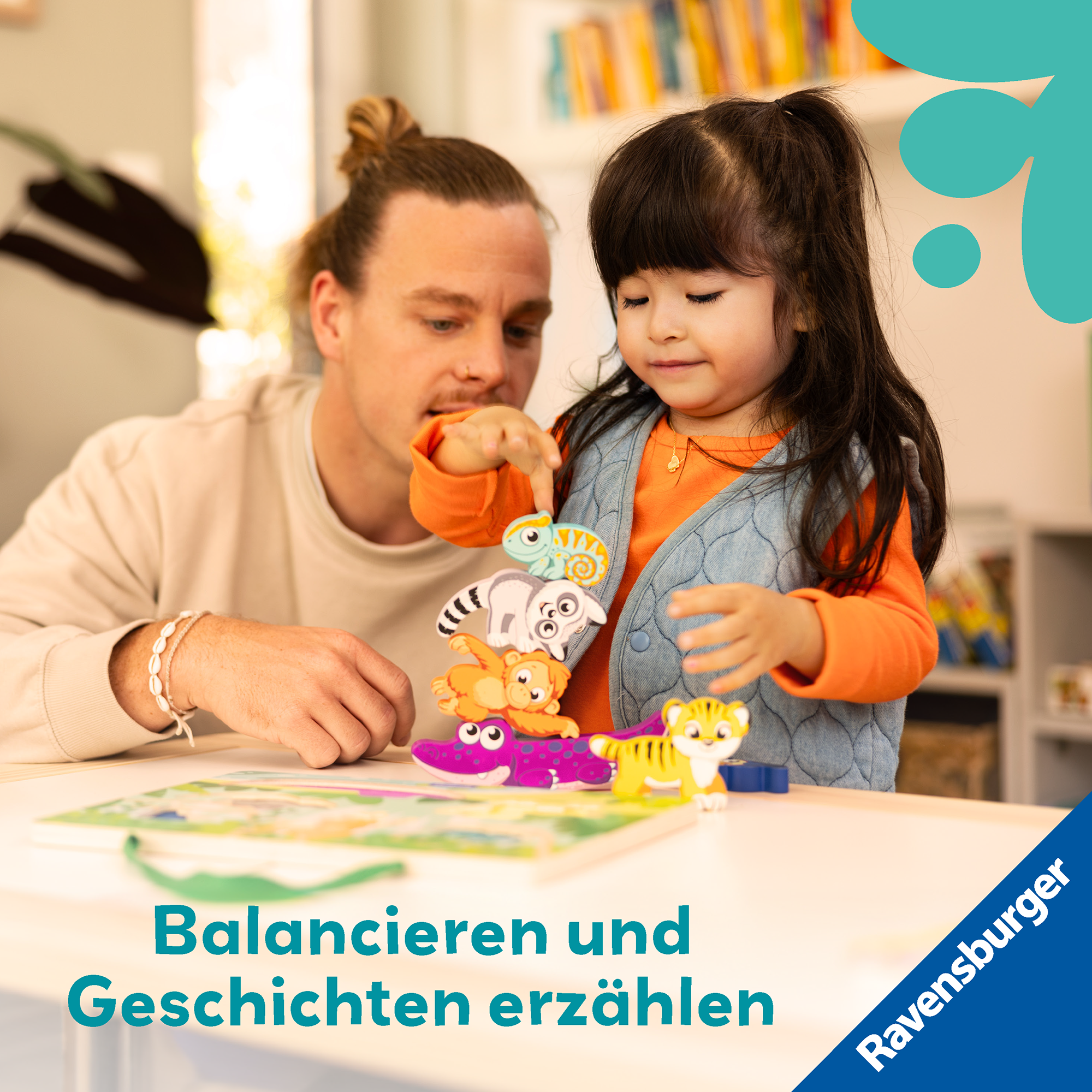 Holzpuzzle, Ravensburger, Mehrfarbig – Besonderheit: mit 6 stabilen Holztiere mit Fühlelementen