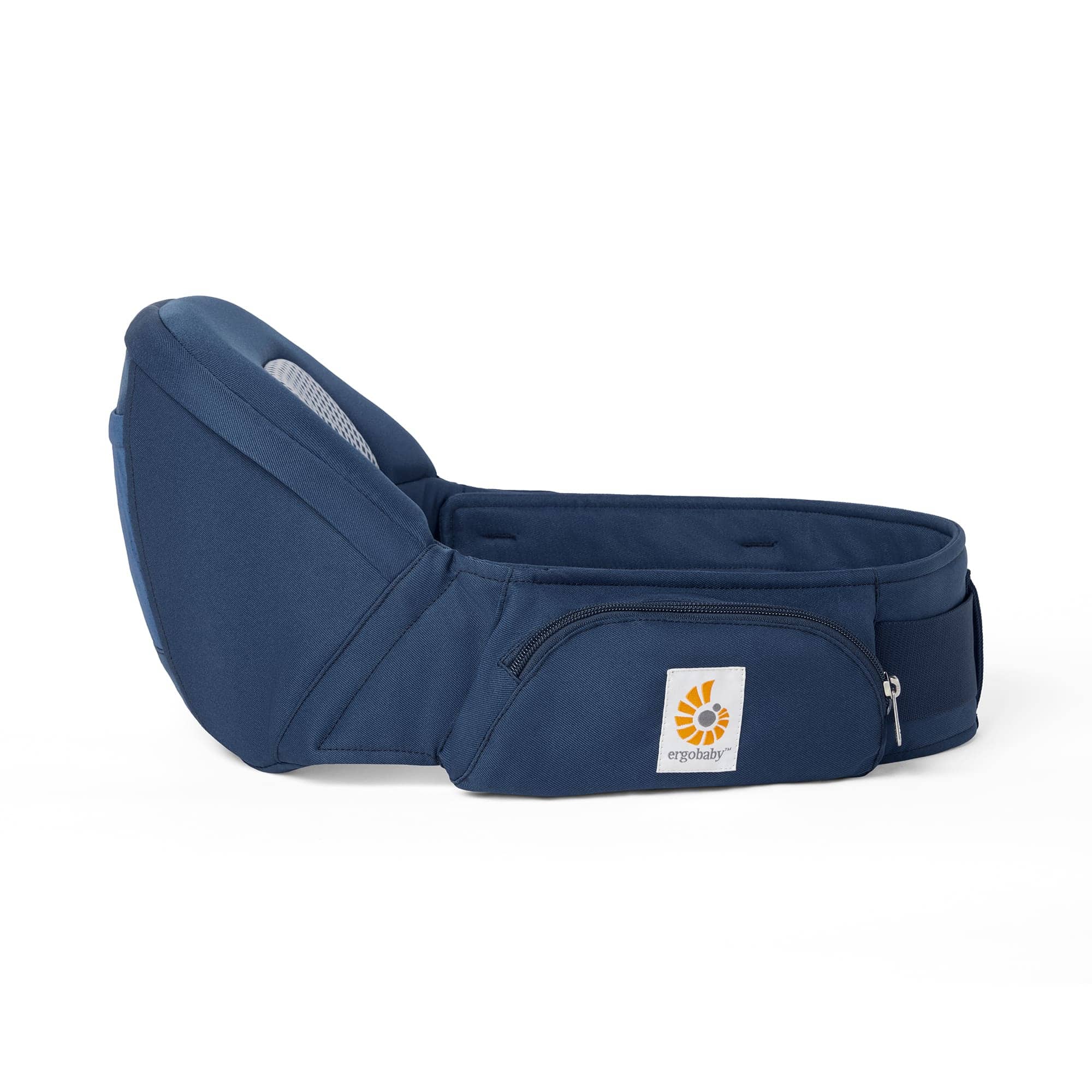 Hüfttragen, ERGObaby, Blau – Besonderheit: Ergonomischer, gebogener Schalensitz zur bequemen Unterstützung der Hüften des Babys
